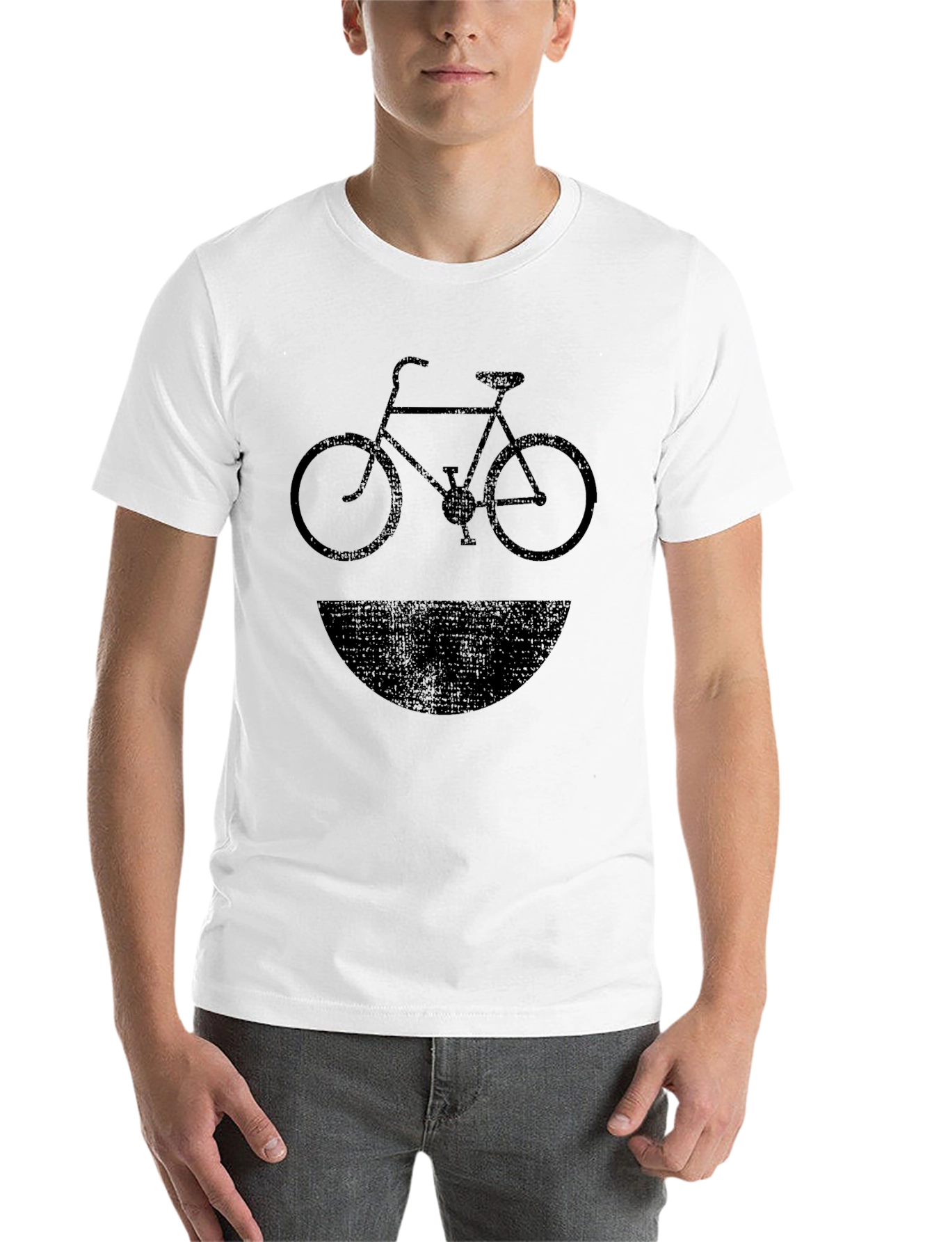 Black Vintage Bike Graphic T-Shirt - Black Crew Neck view 14