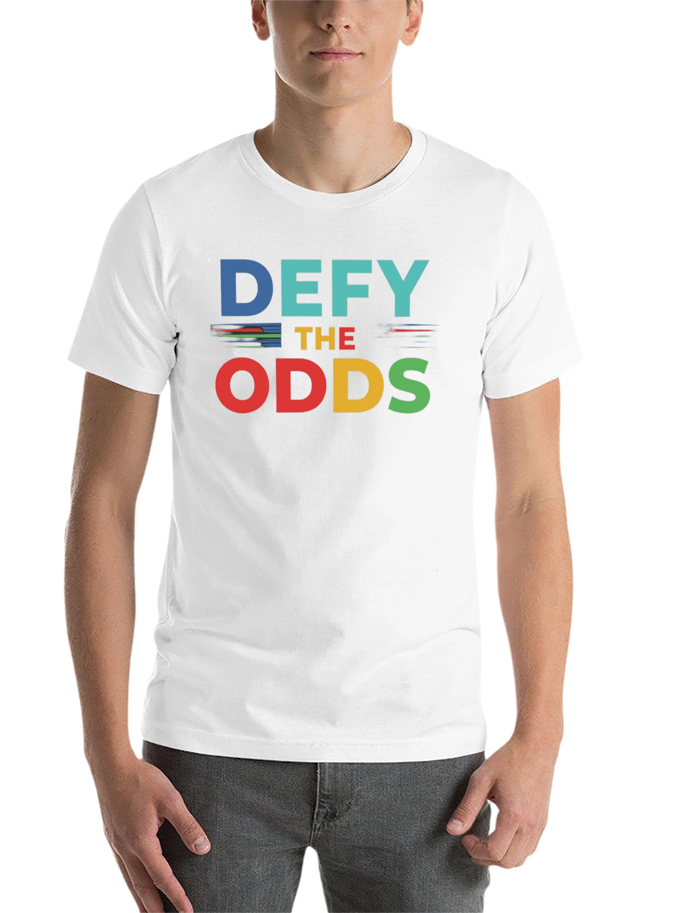 Black Defy the Odds Graphic Tee - Motivational Shirt view 14