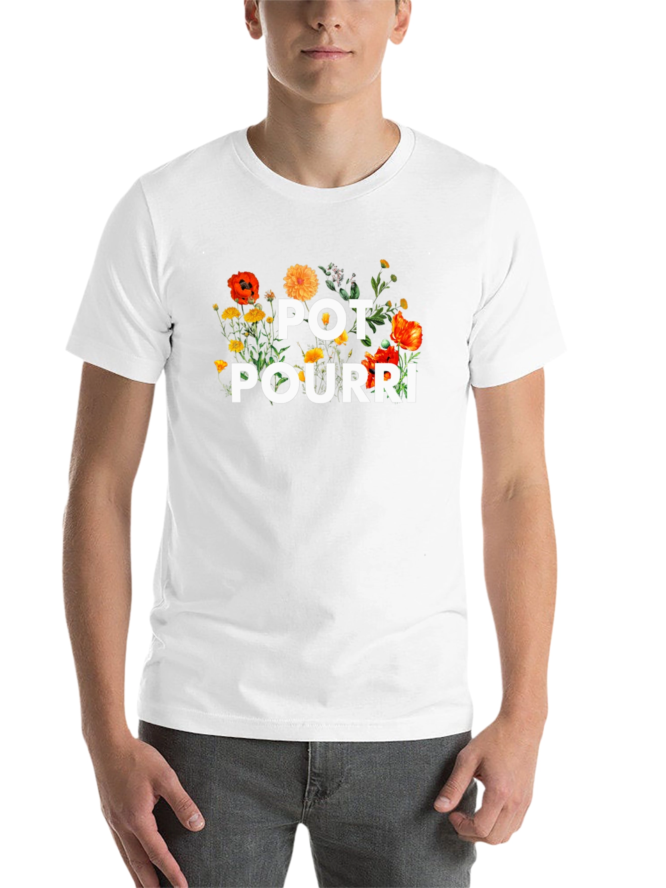 Black Pot Pourri Floral T-Shirt view 14