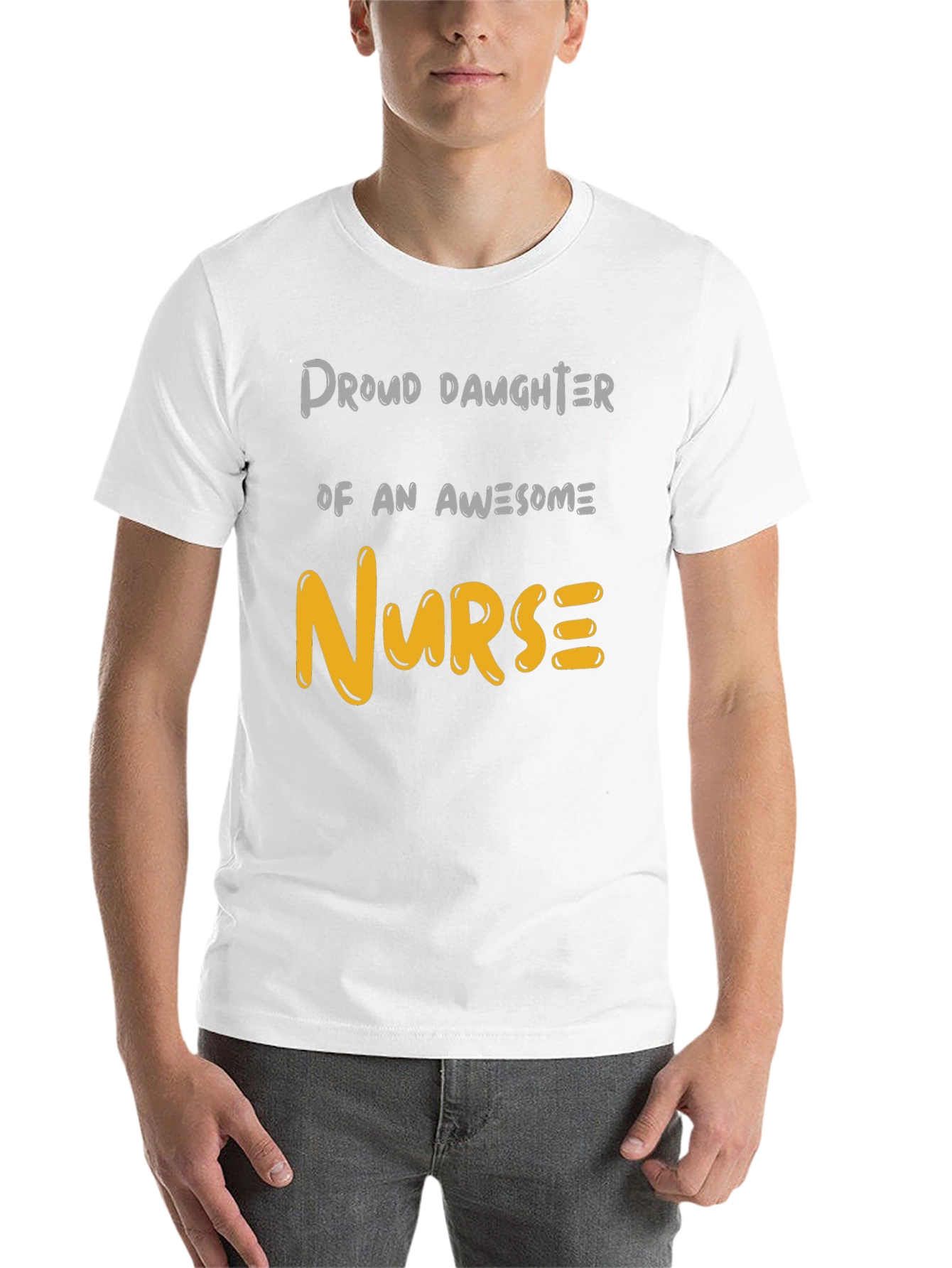 Black Proud Daughter Nurse T-Shirt view 14