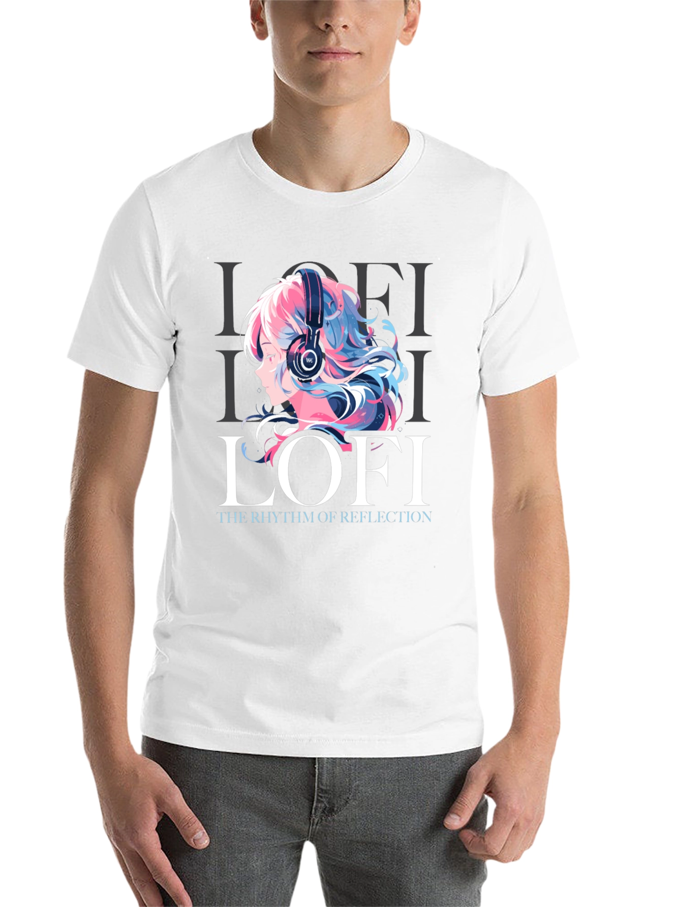 Black Lofi Anime Girl Graphic Tee - Comfortable Unisex T-Shirt view 14