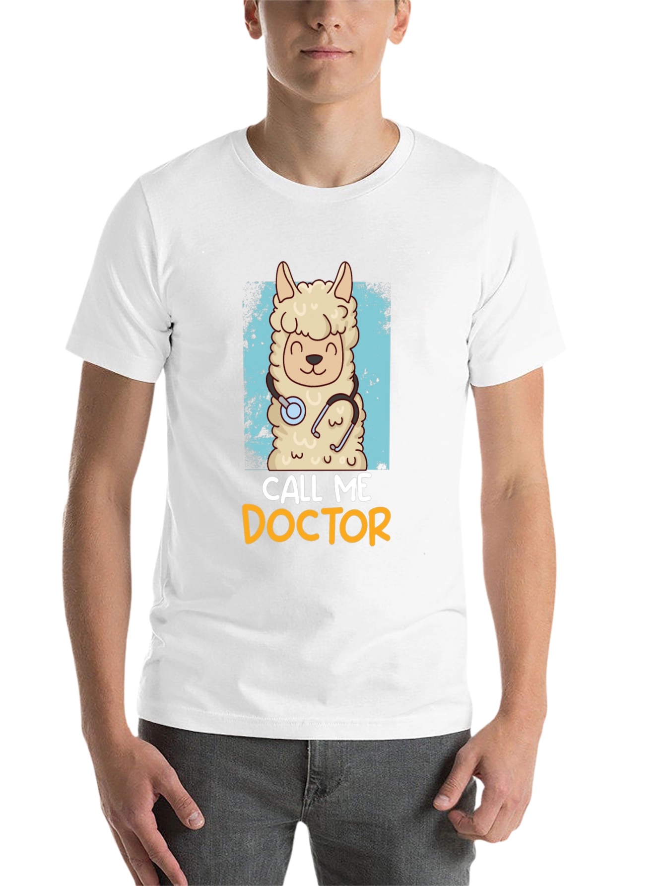 Black Call Me Doctor Llama Graphic Tee view 14