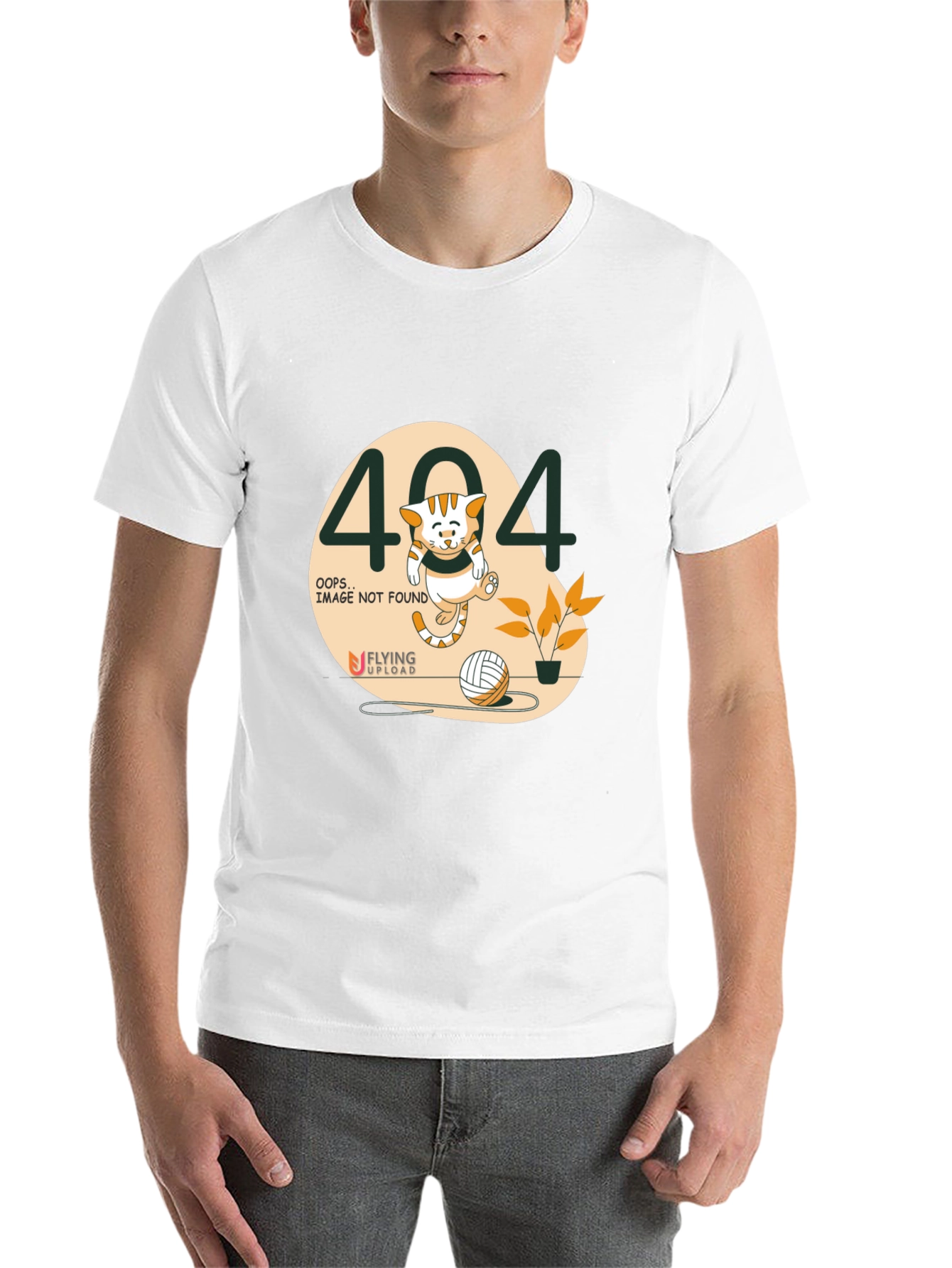 Black 404 Error Cat T-Shirt view 14