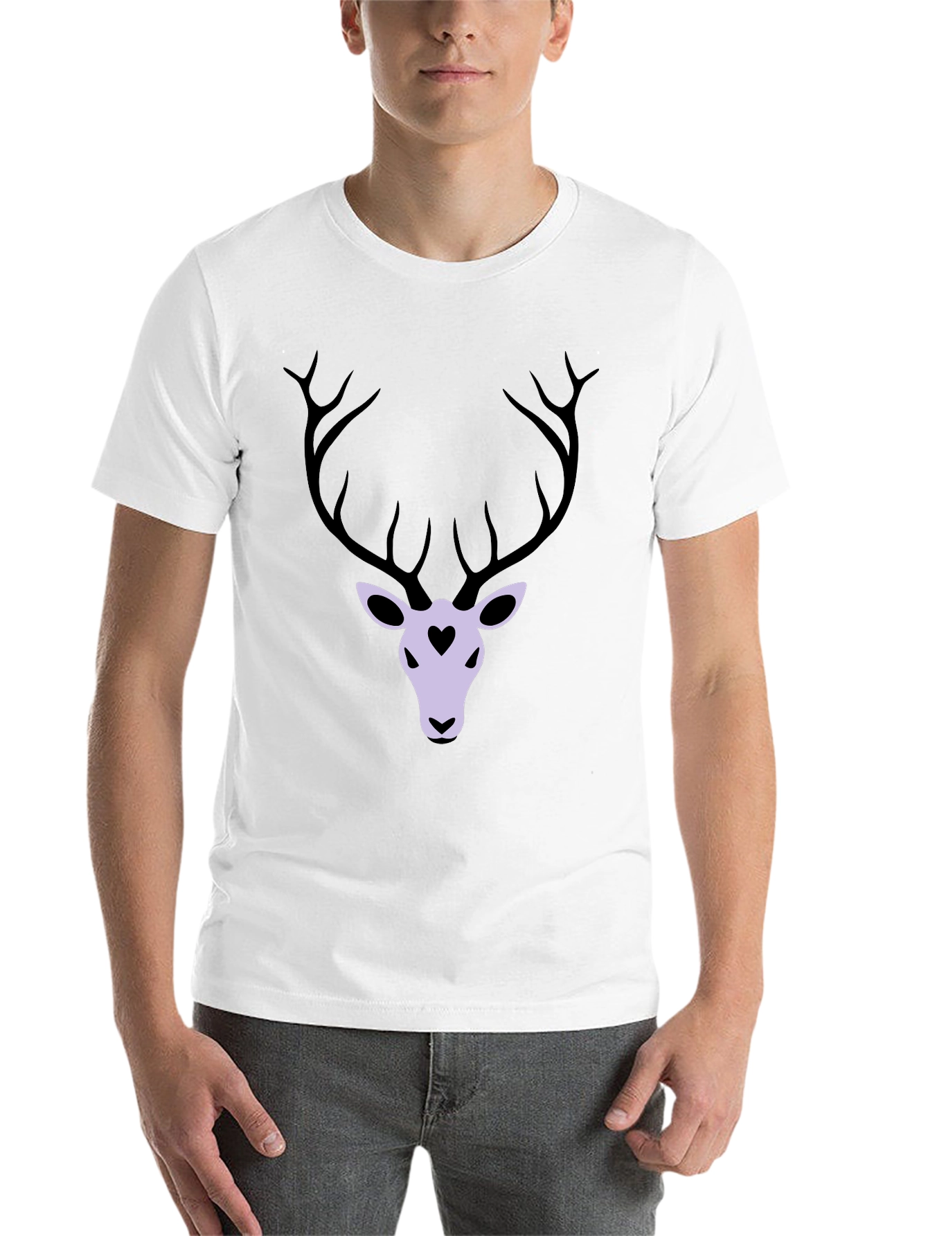 Black Deer Heart Graphic T-Shirt - Black view 14
