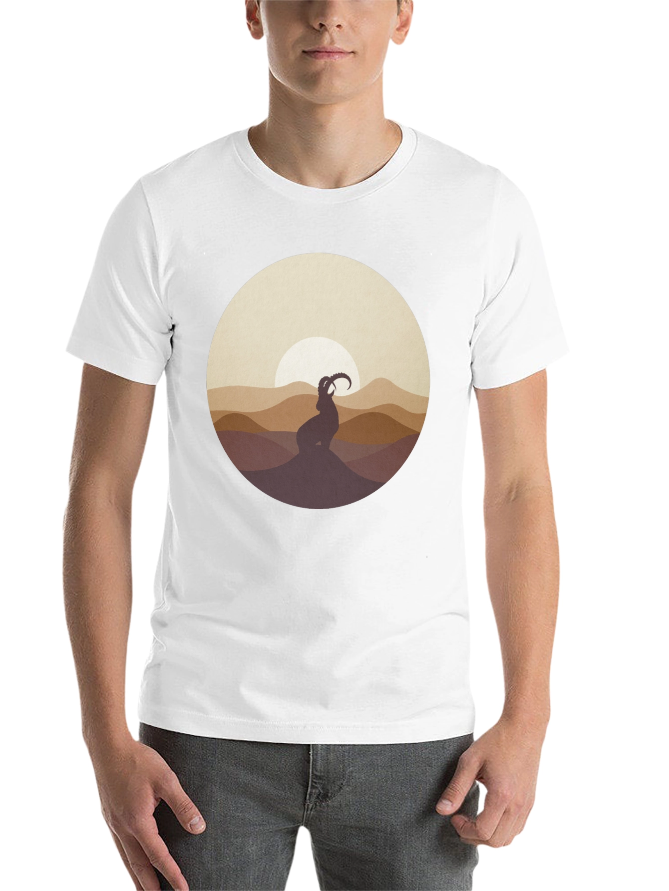 Black Mountain Goat Silhouette T-Shirt - Black view 14