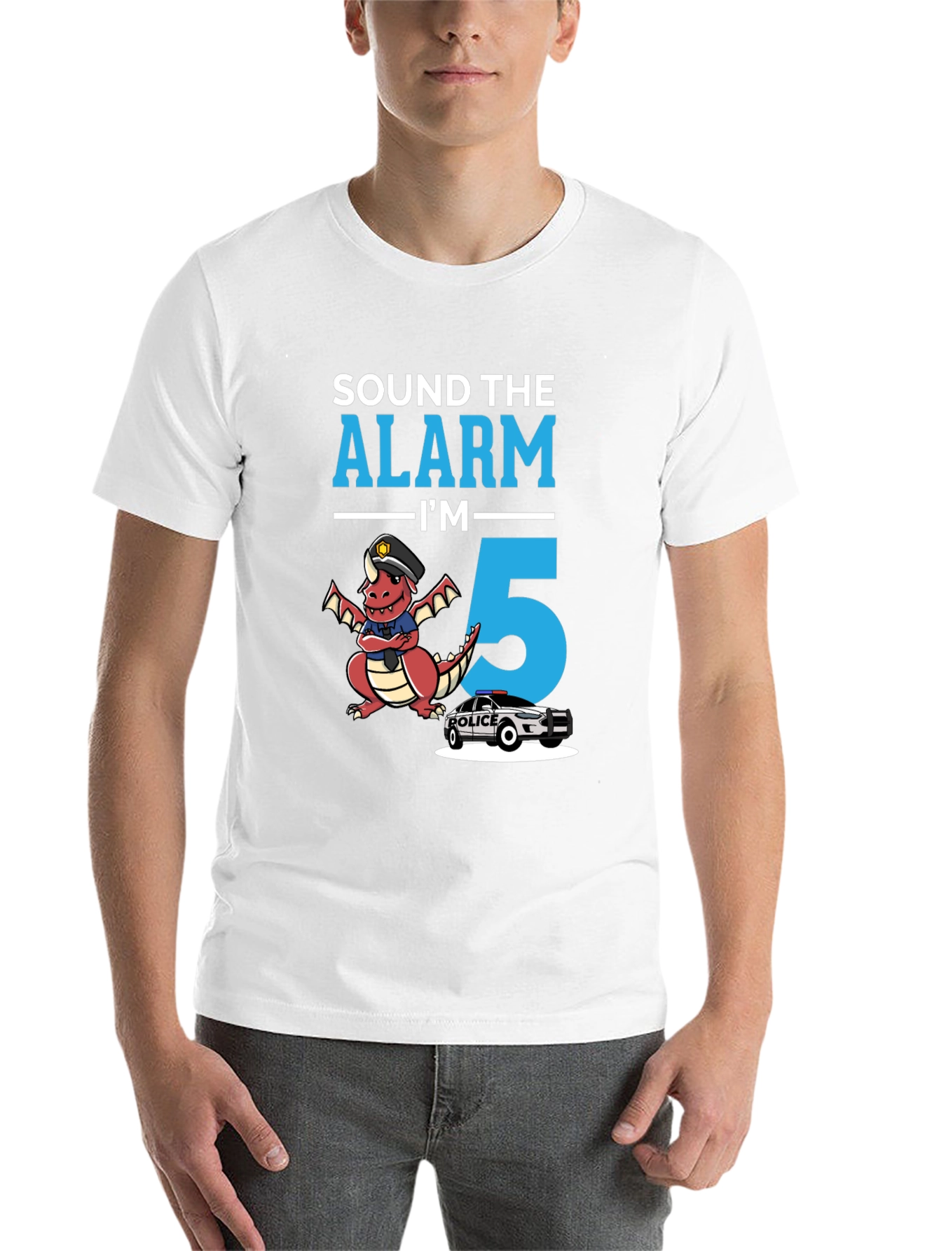 Black Sound the Alarm I'm 5 T-Shirt view 14