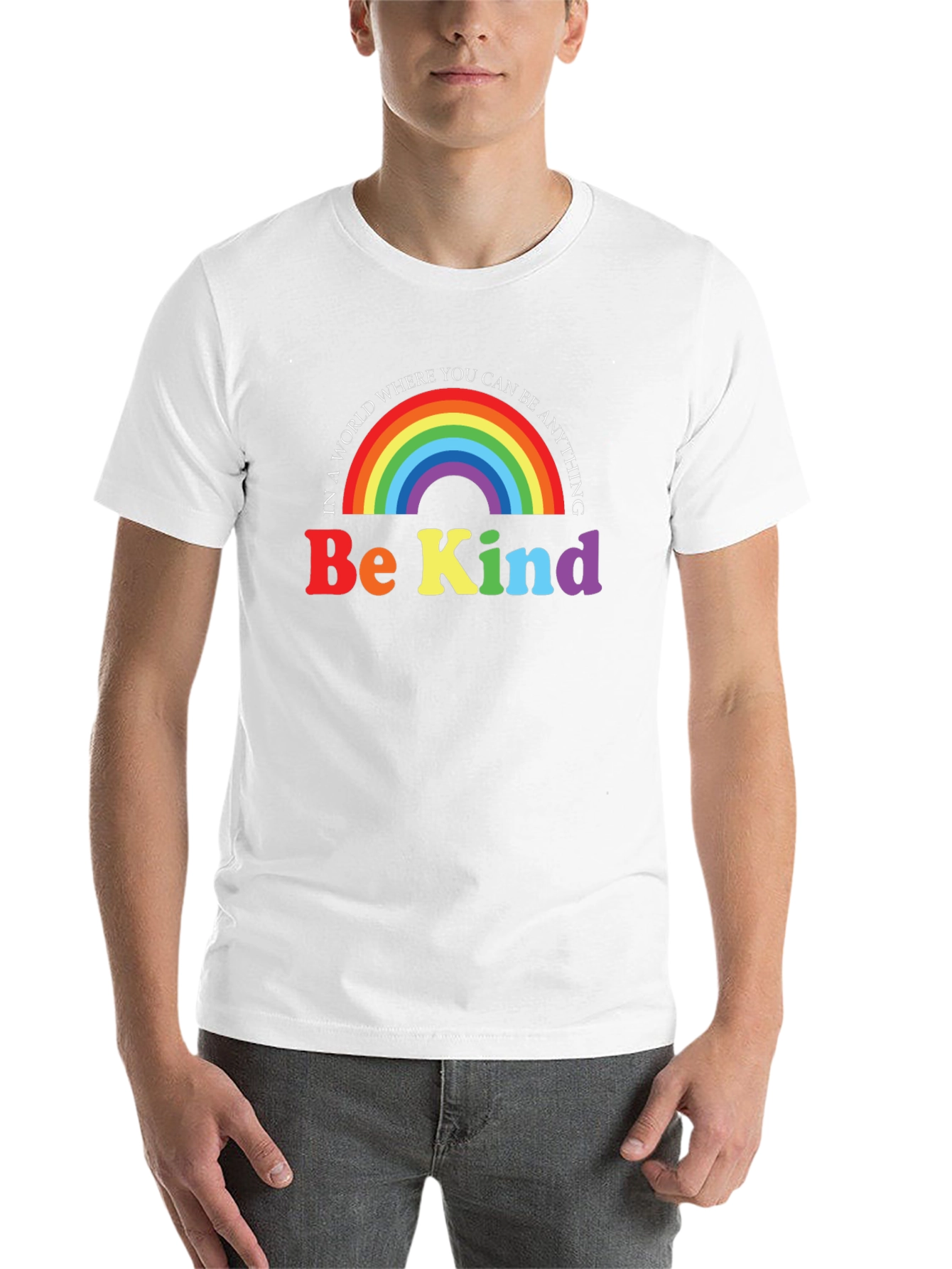 Black Be Kind Rainbow Graphic Tee view 14