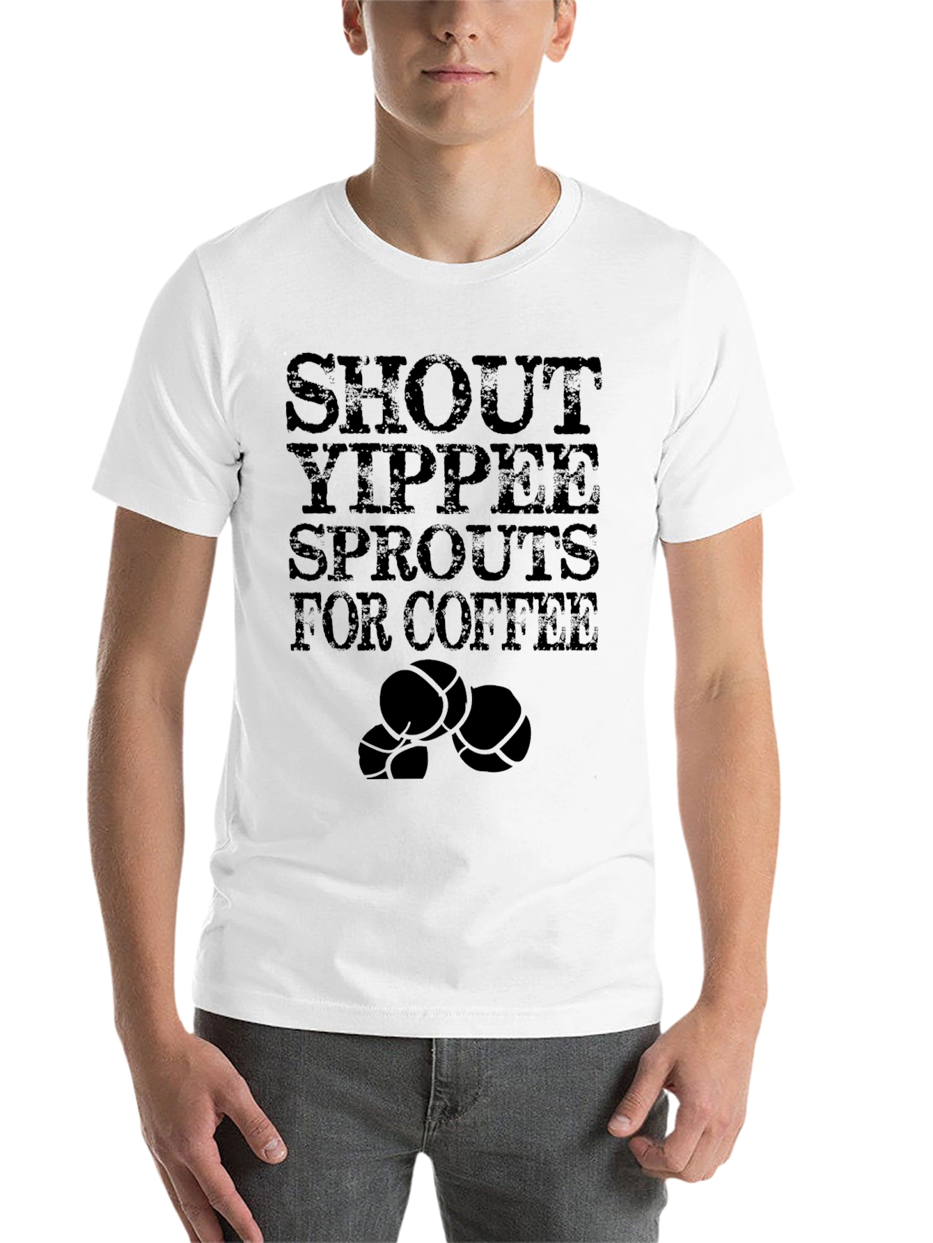 Black Shout Yippee Sprouts for Coffee T-Shirt view 14