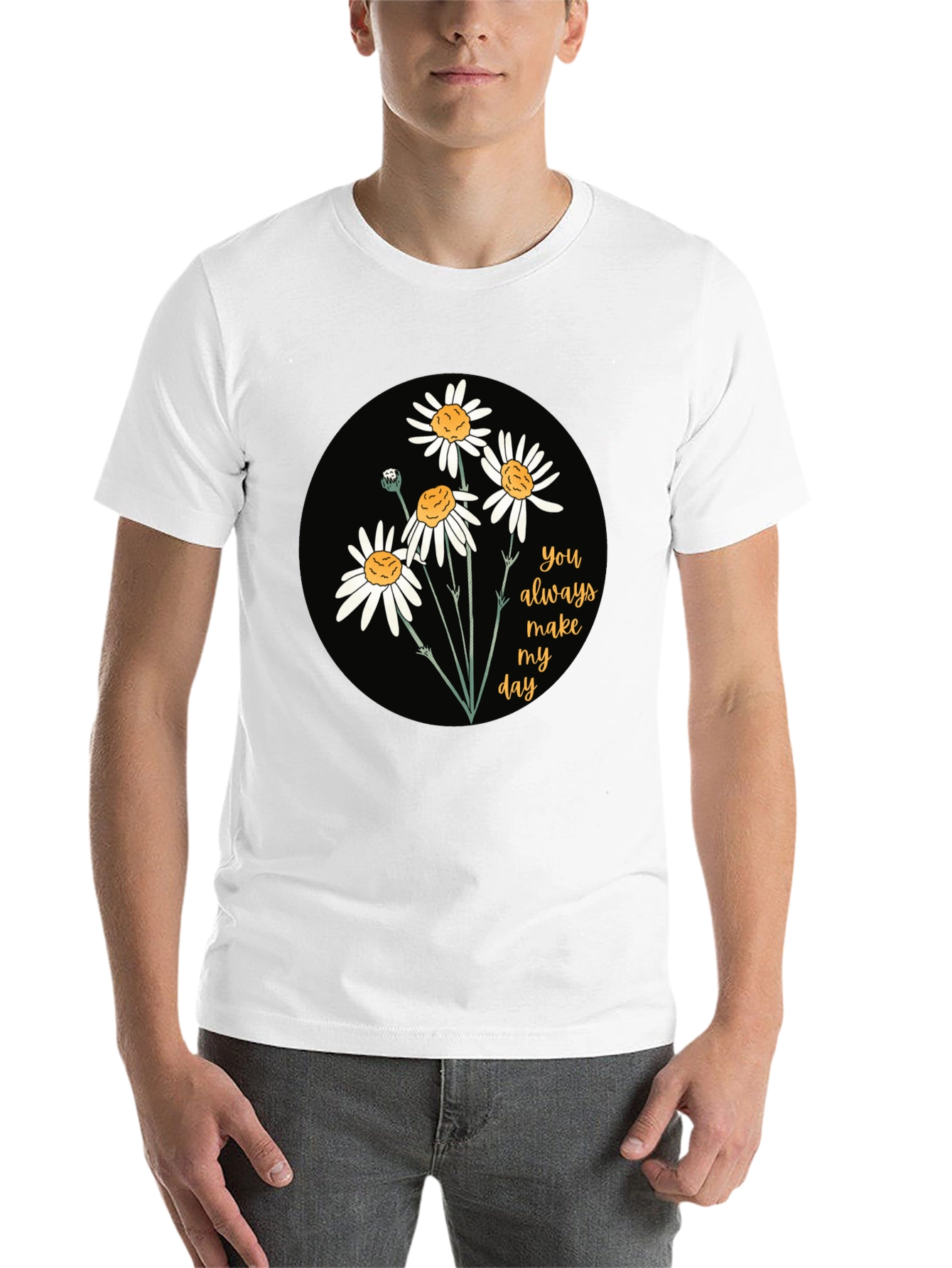 Black Floral Daisy T-Shirt: You Always Make My Day! view 14