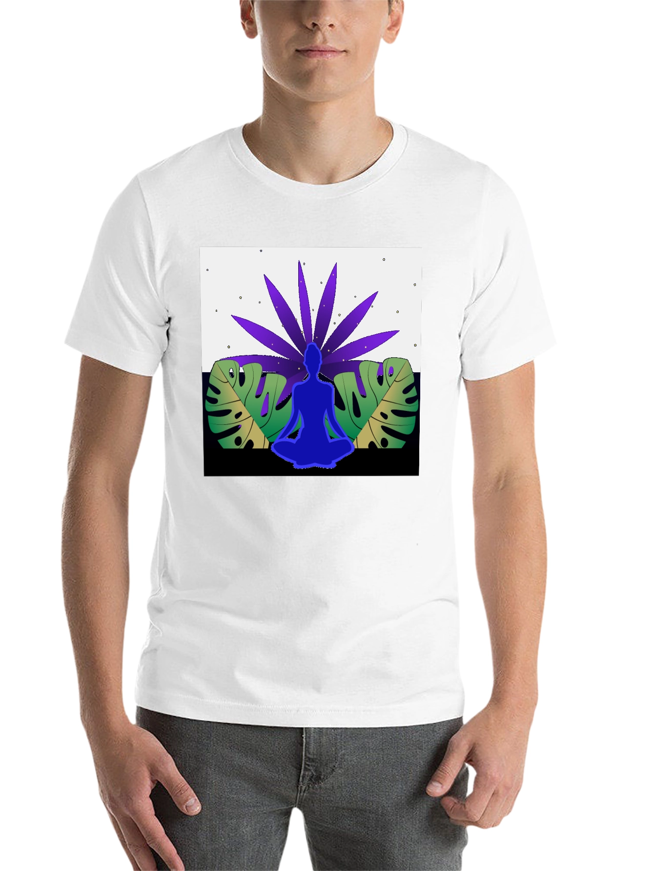 Black Yoga Meditation Nature Graphic Tee view 14