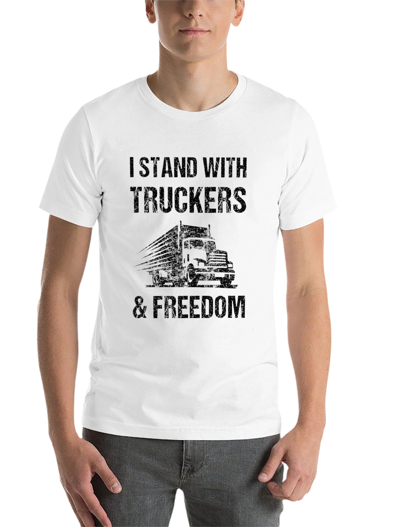 Black I Stand With Truckers & Freedom Tee view 14