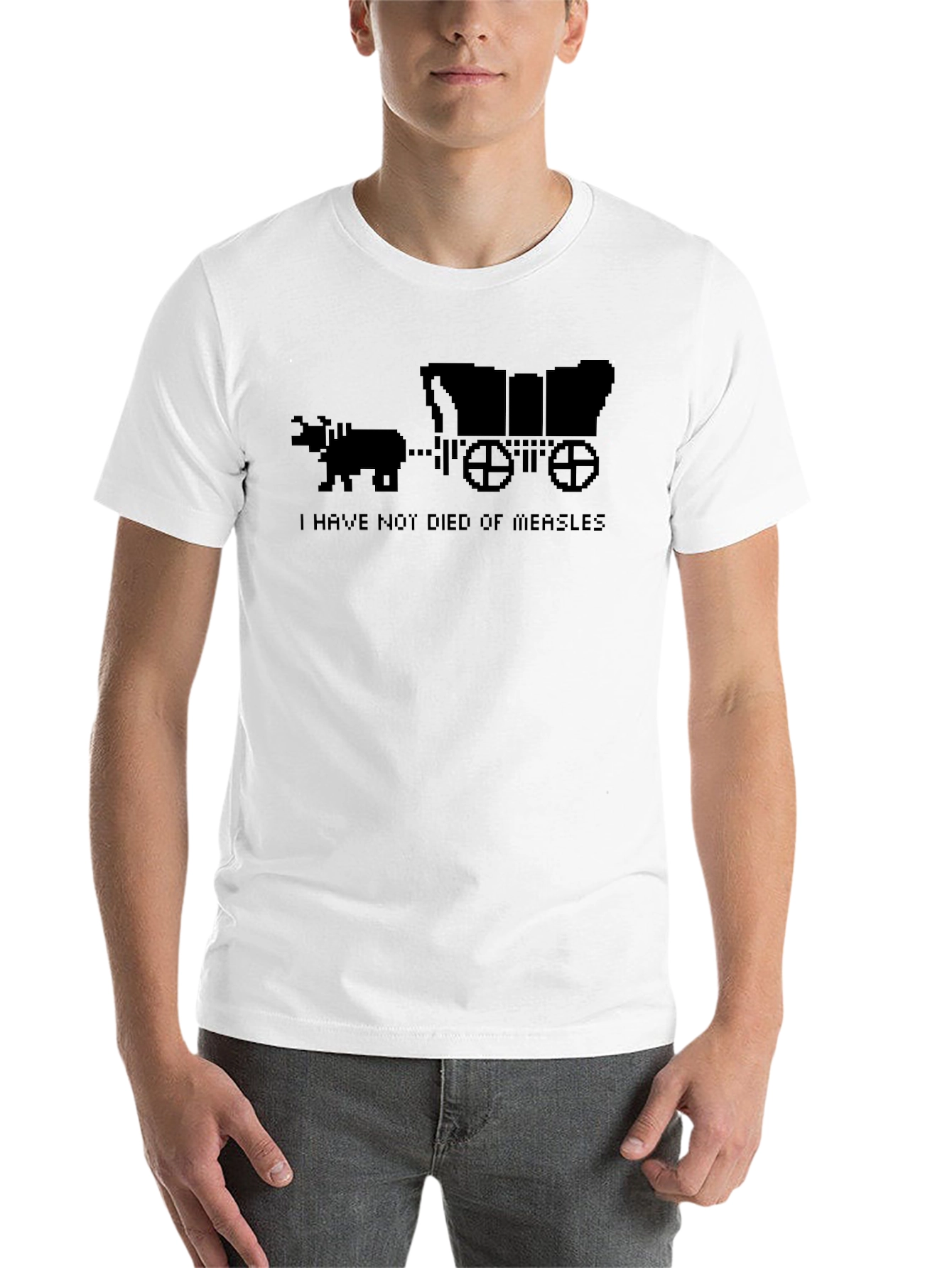 Black I Have Not Died of Measles T-Shirt view 14