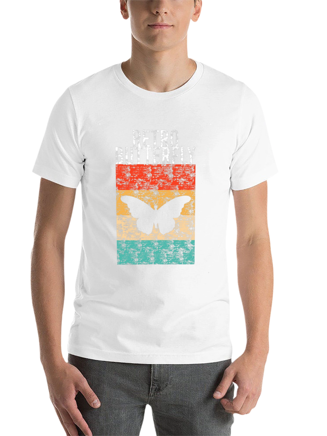 Black Retro Butterfly Graphic T-Shirt view 14