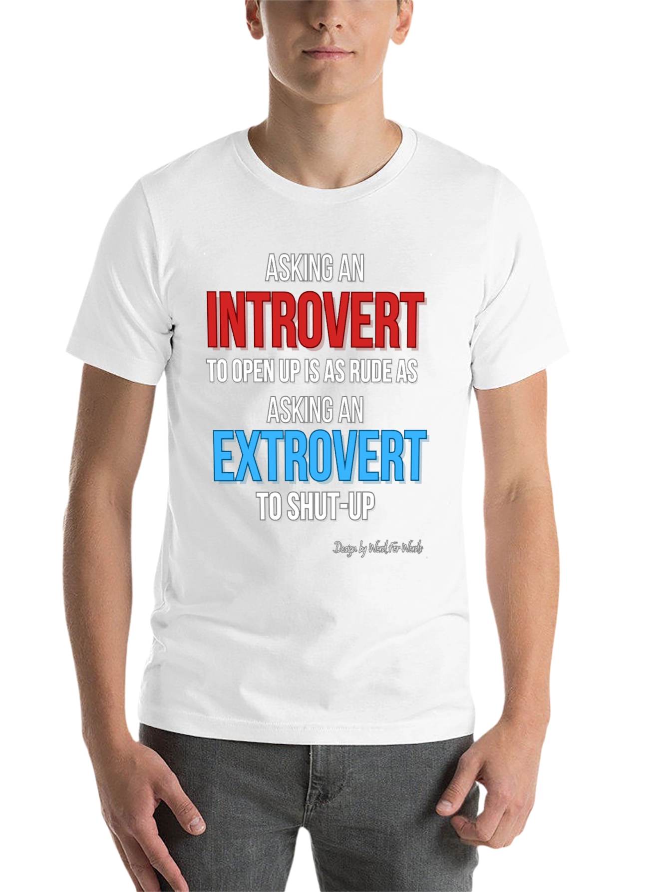 Black Introvert Extrovert Funny T-Shirt view 14