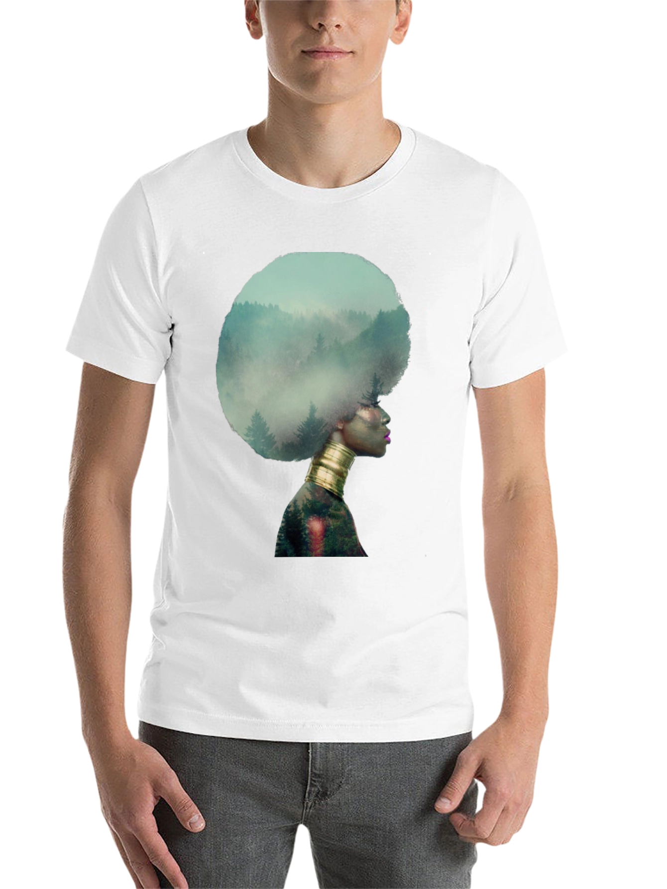 Black Nature Afro Graphic Tee - Black view 14