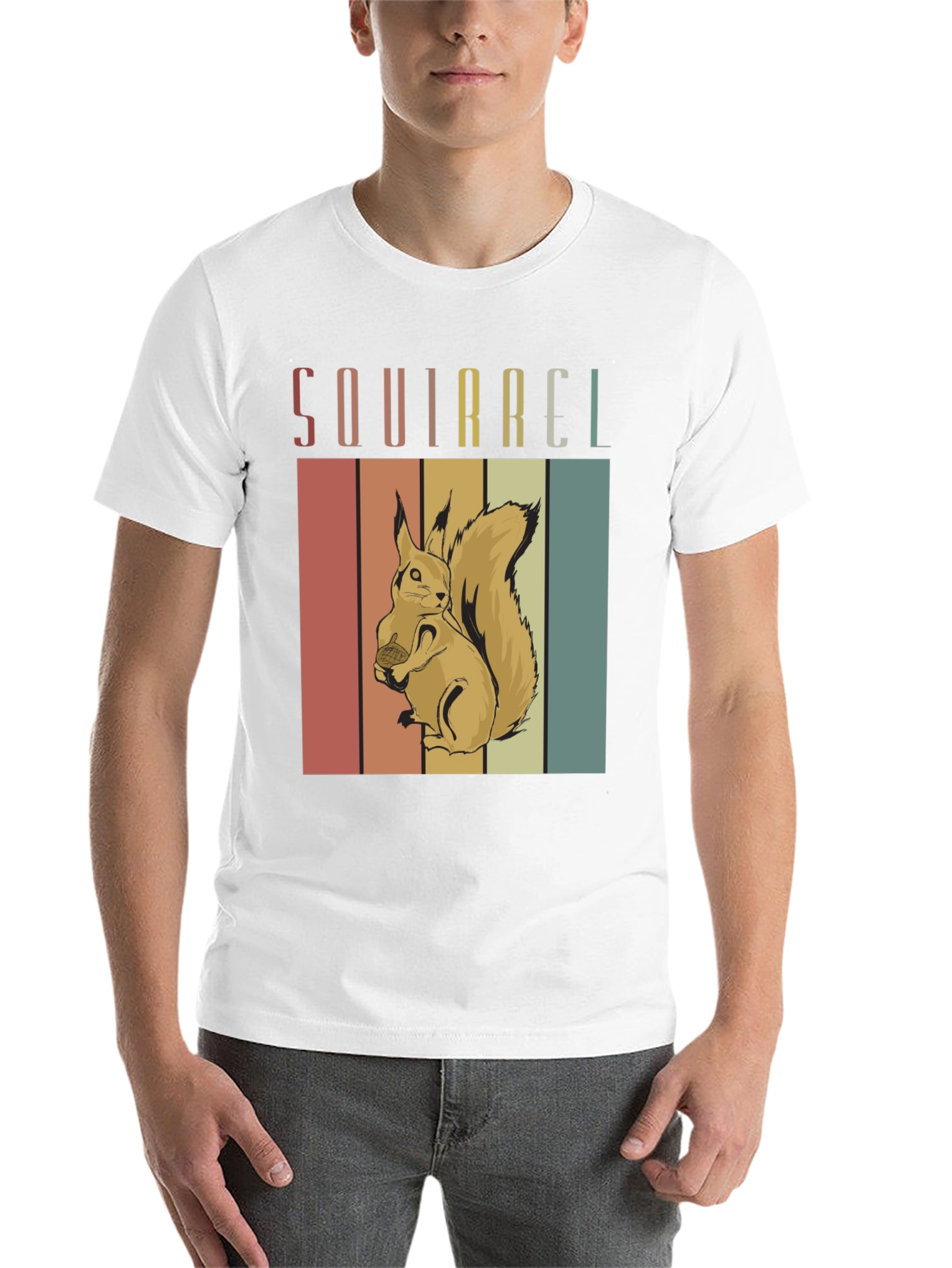 Black Retro Squirrel Graphic T-Shirt - Vintage Style view 14