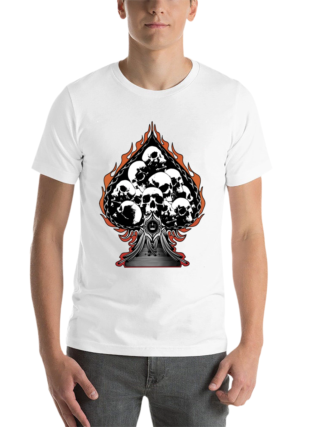 Black Skull Spade Graphic Tee - Black view 14