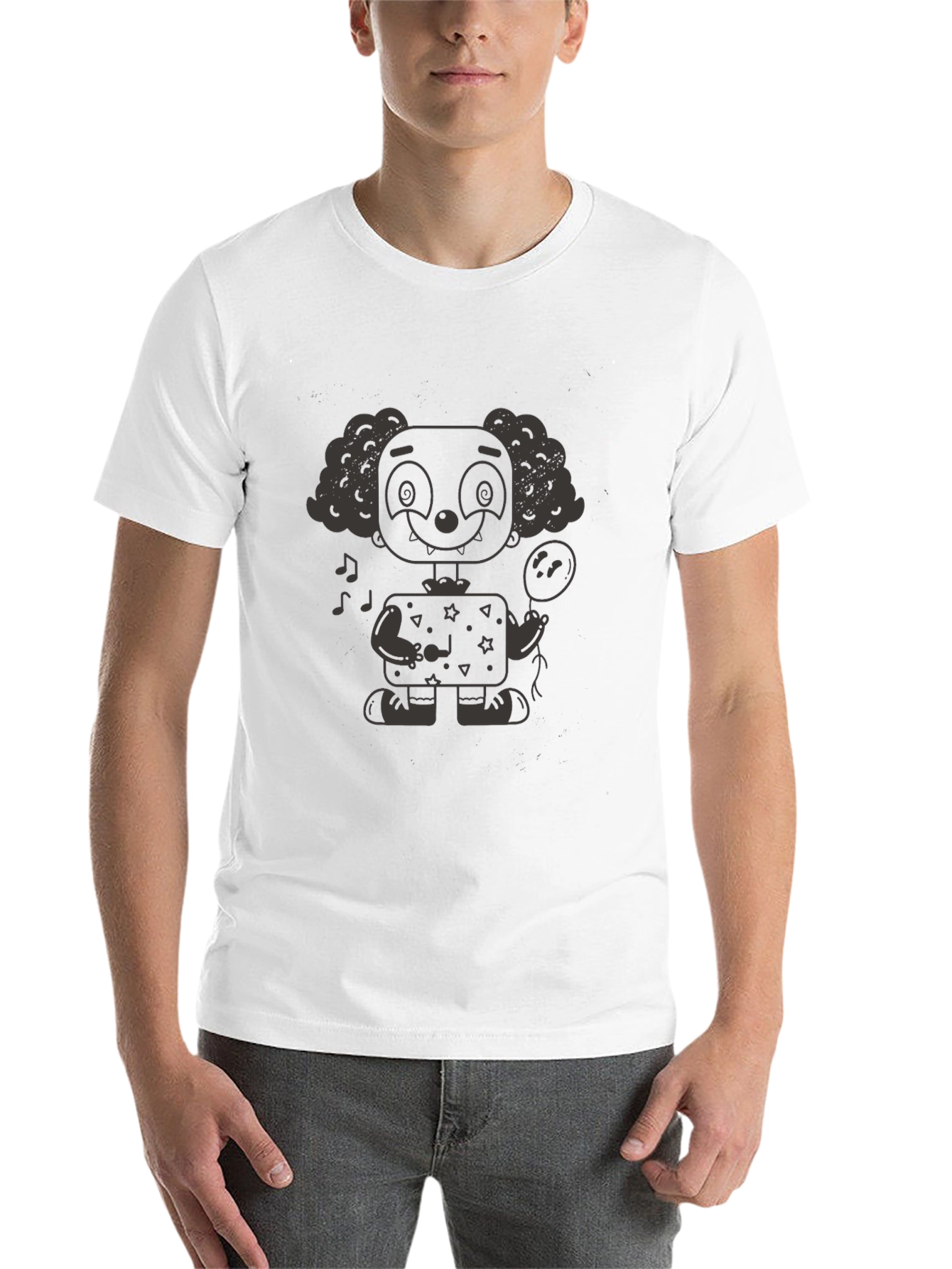 Black Clown Graphic Tee - Funky Black T-Shirt view 14