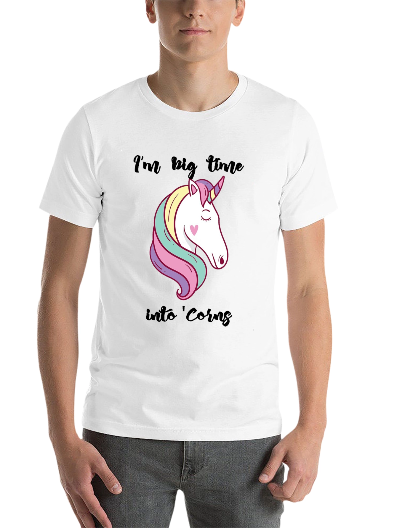 Black Unicorn Graphic T-Shirt: I'm Big Time Into 'Corns Tee view 14