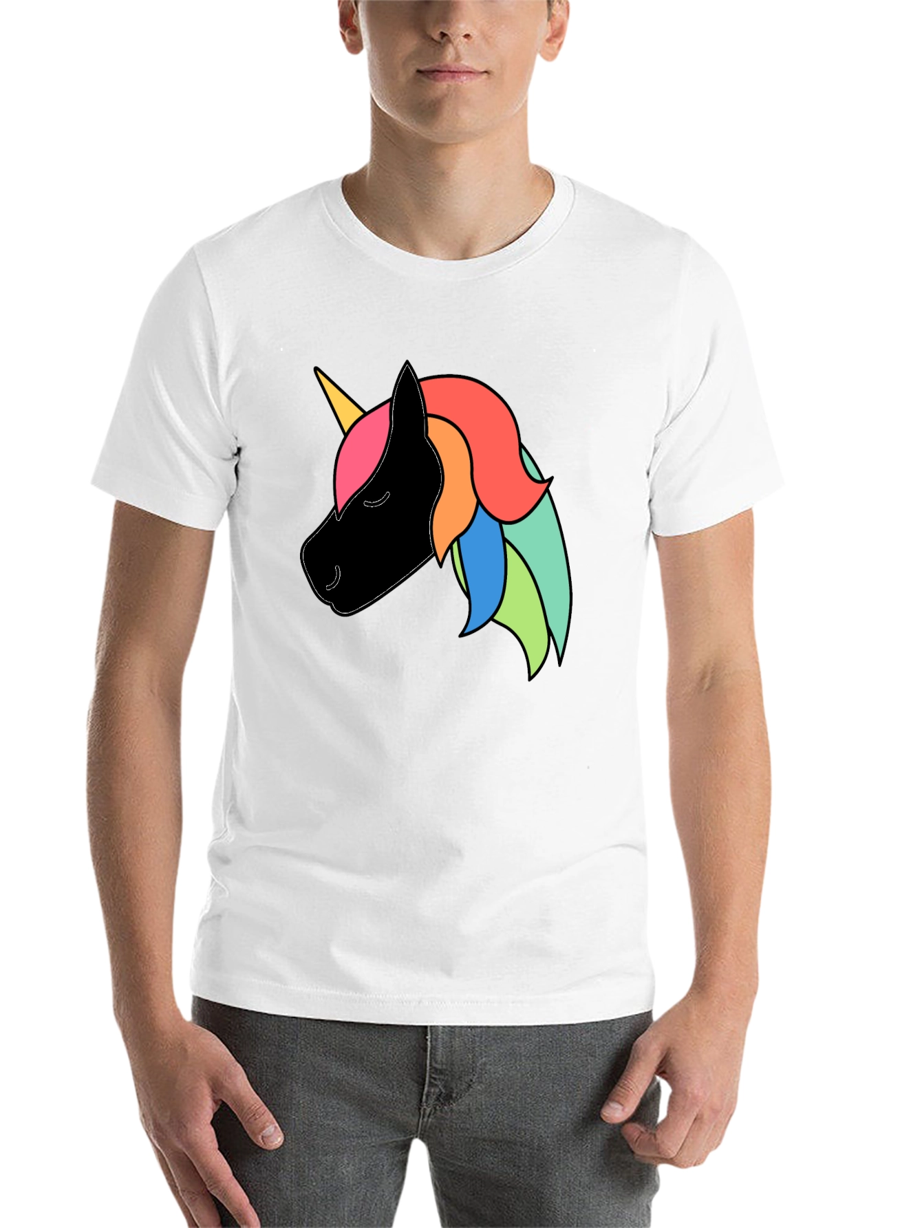 Black Unicorn Graphic Black T-Shirt view 14