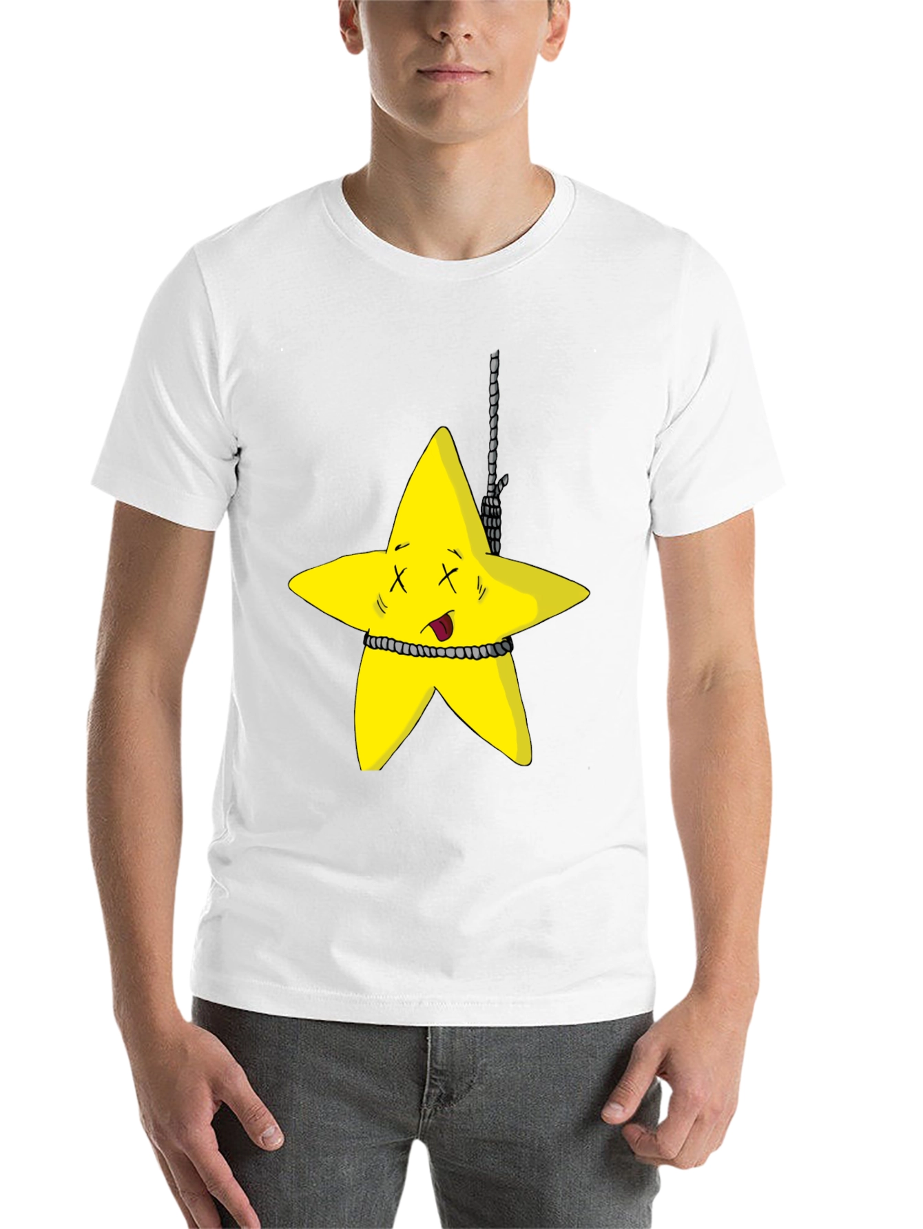Black Cartoon Star Graphic Black T-Shirt view 14