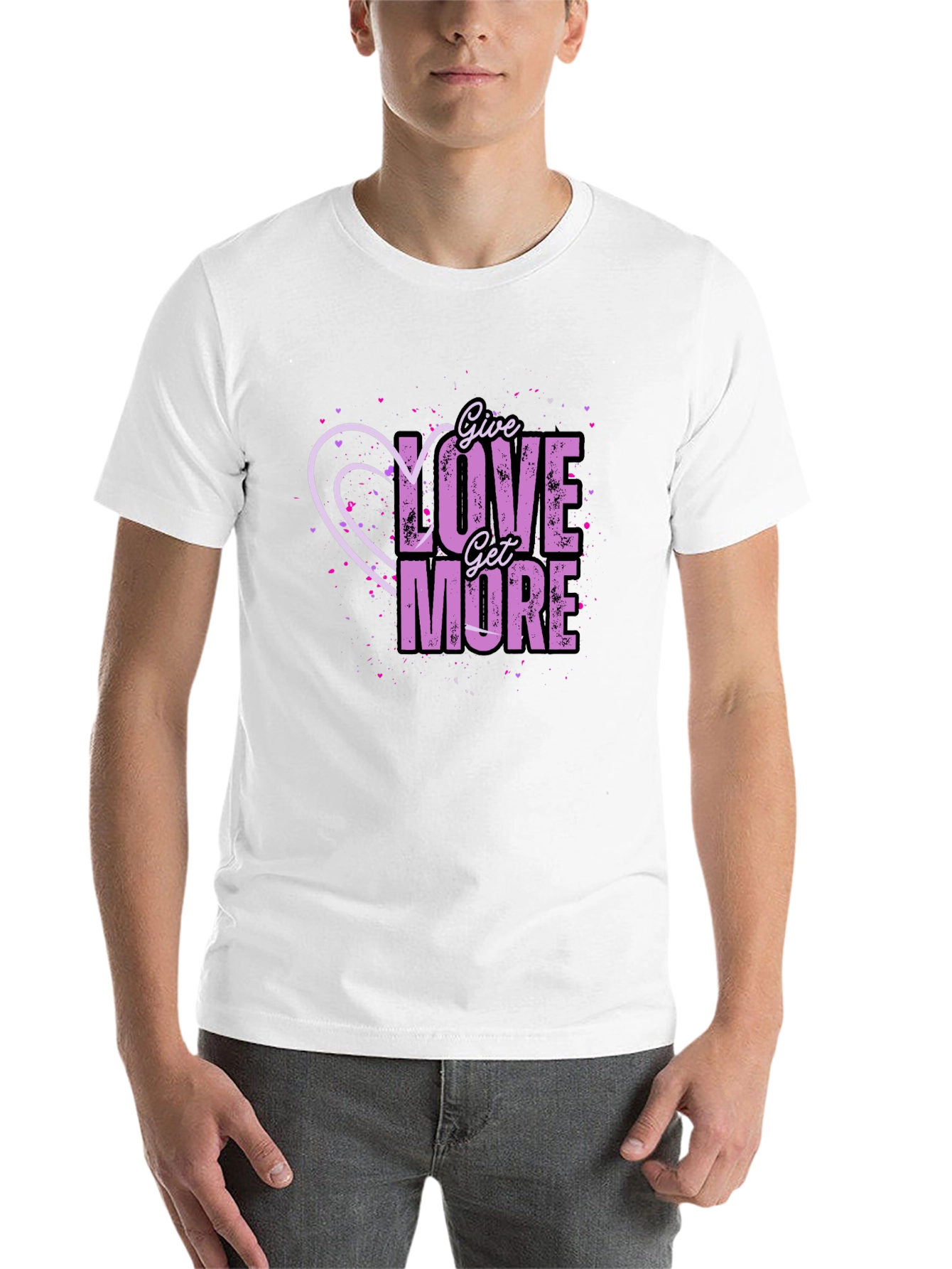 Black Give Love Get More Graphic T-Shirt view 14