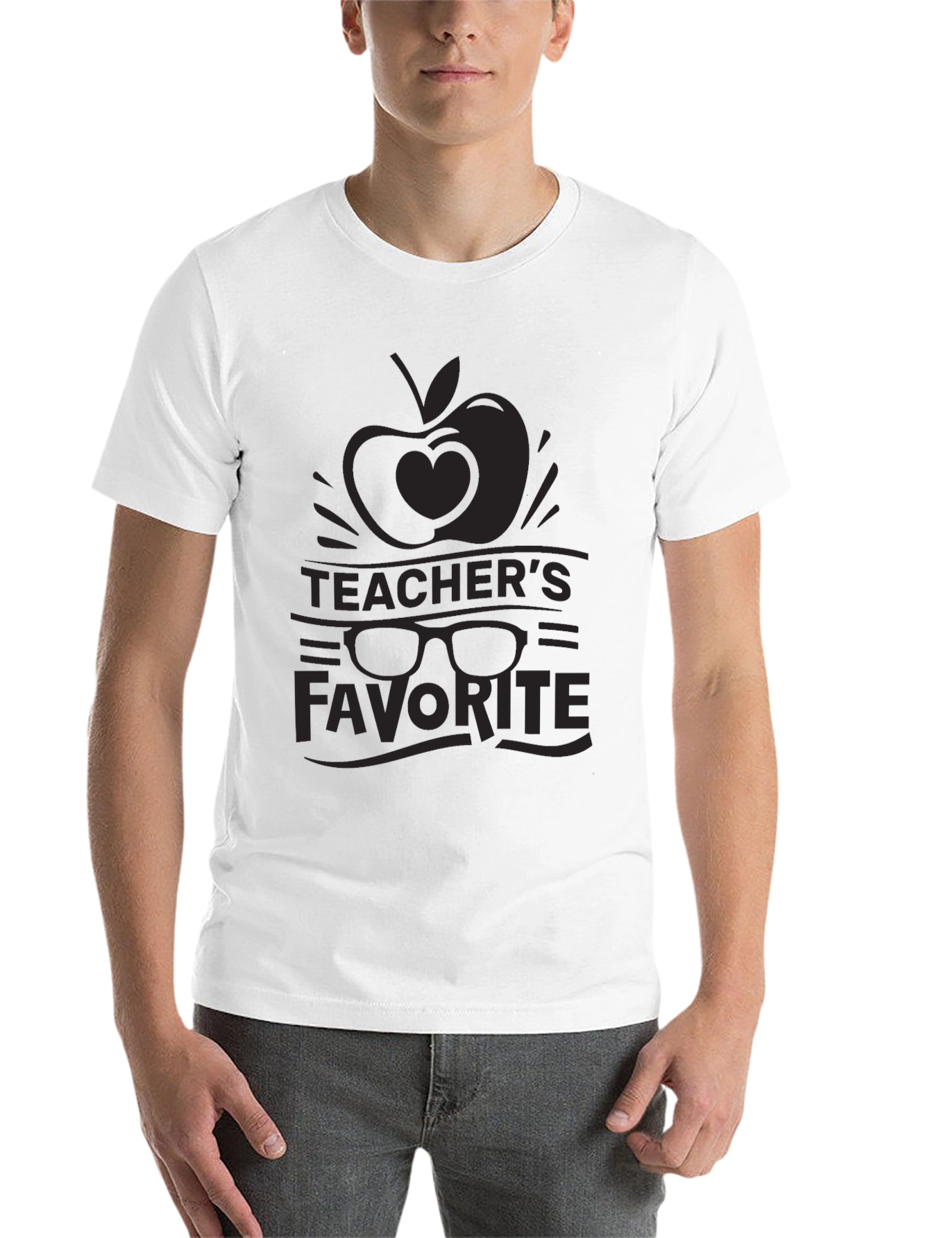 Black Teacher's Favorite Graphic Tee - Black Unisex T-Shirt view 14
