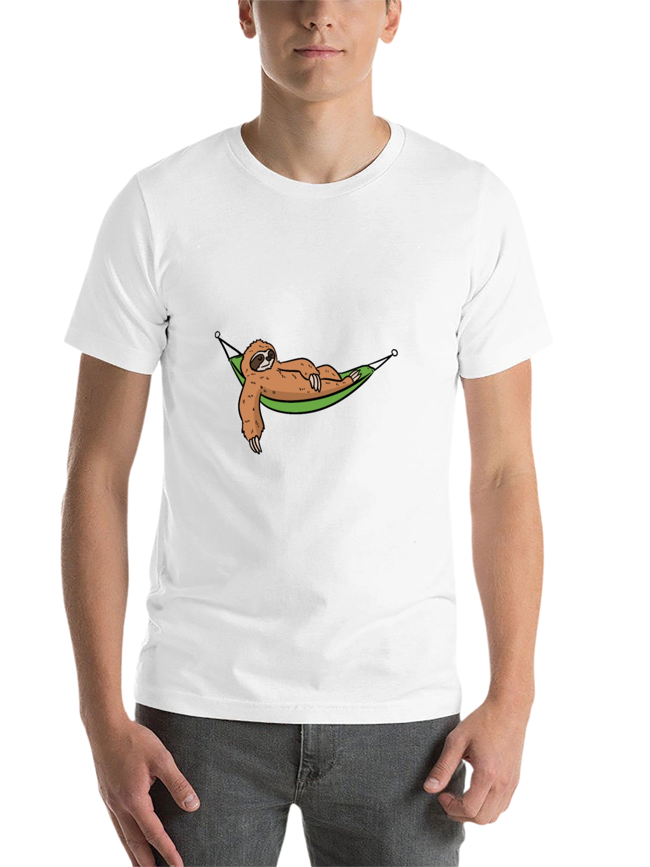 Black Lazy Sloth Hammock Graphic Tee - Relaxed Style view 14