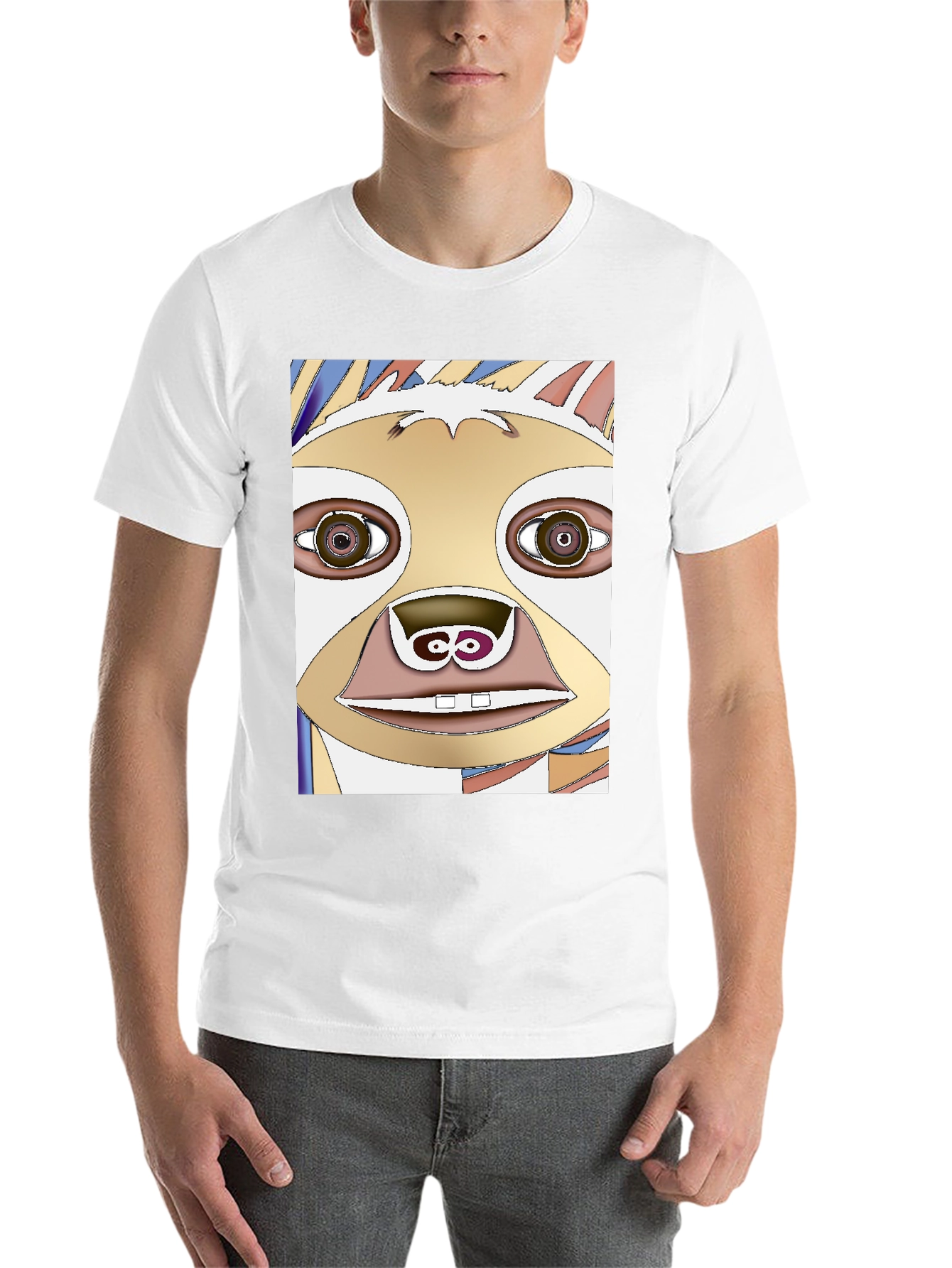 Black Abstract Sloth Graphic Tee - Unique Art Design view 14