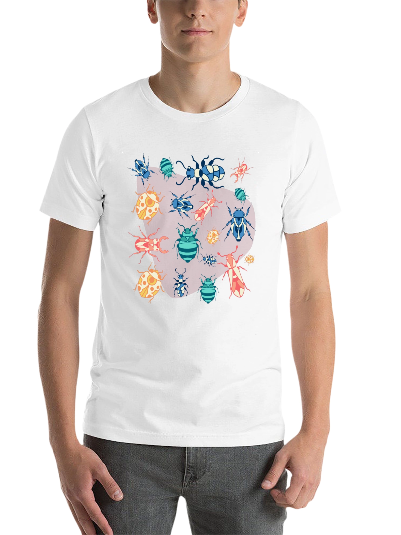 Black Bug Print T-Shirt - Unique Insect Design view 14