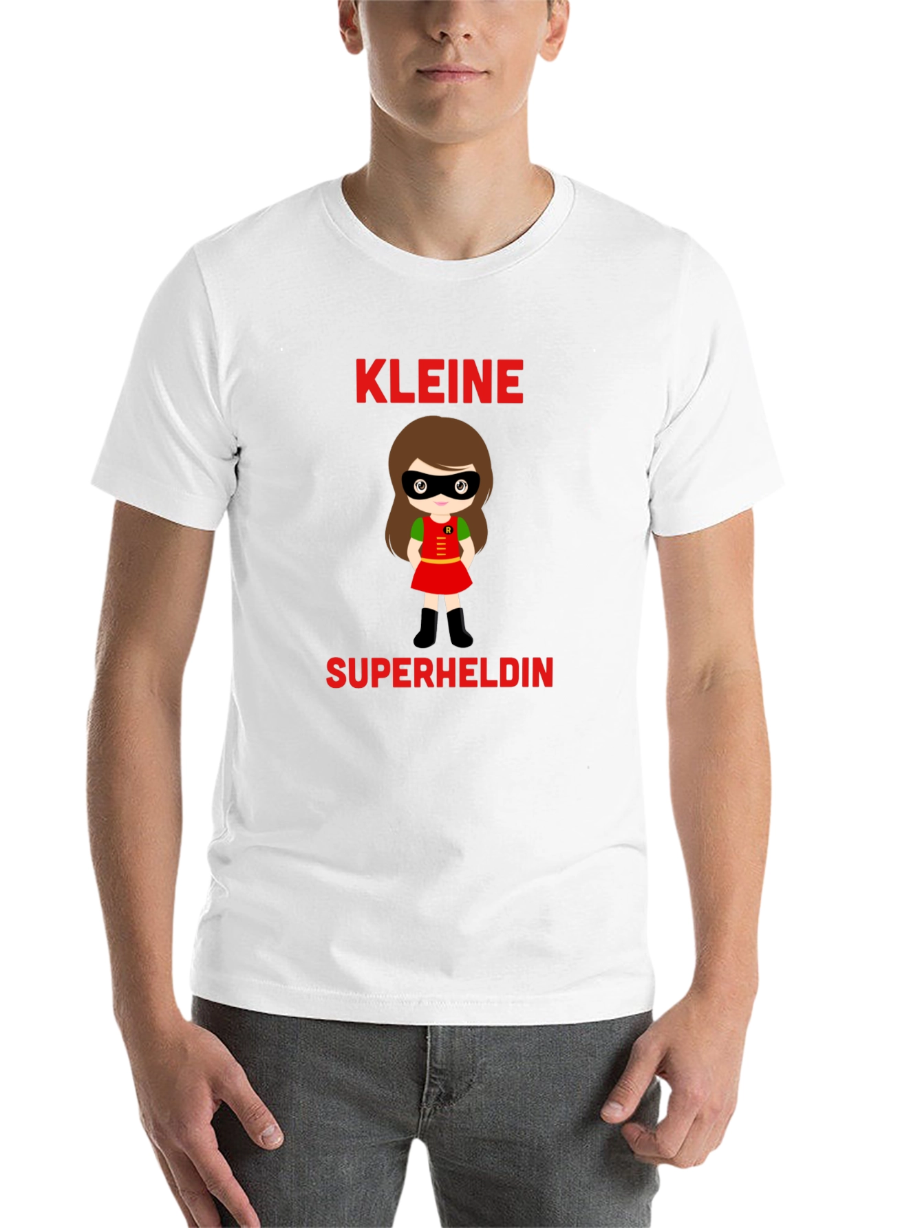 Black Kleine Superheldin T-Shirt - Cute Superhero Girl Tee view 14