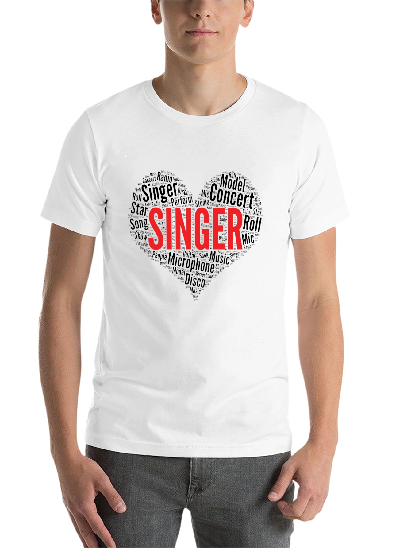 Black Singer Heart Word Art Graphic Tee view 14