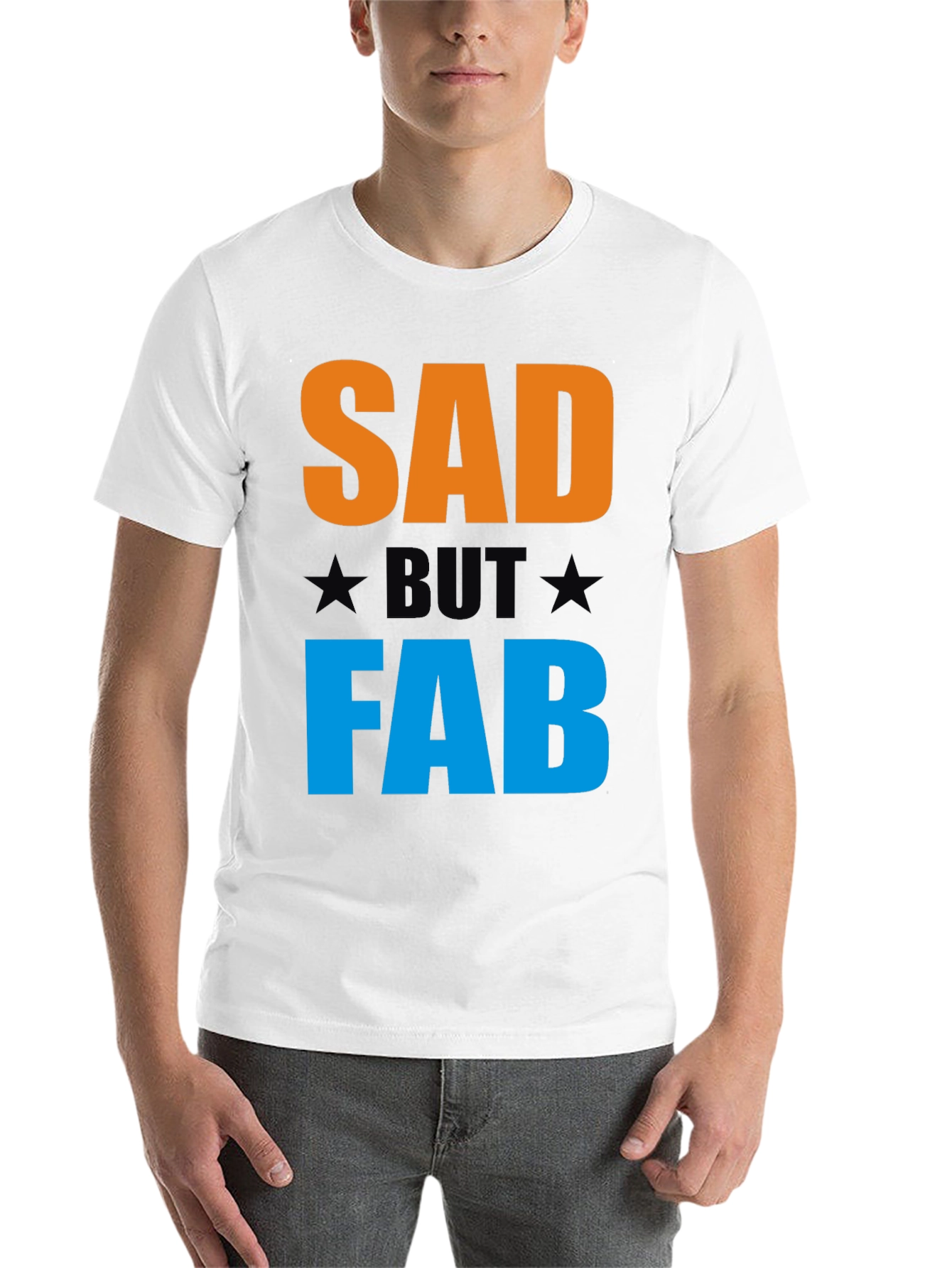 Black Sad But Fab Graphic T-Shirt | Unisex Crew Neck Tee view 14