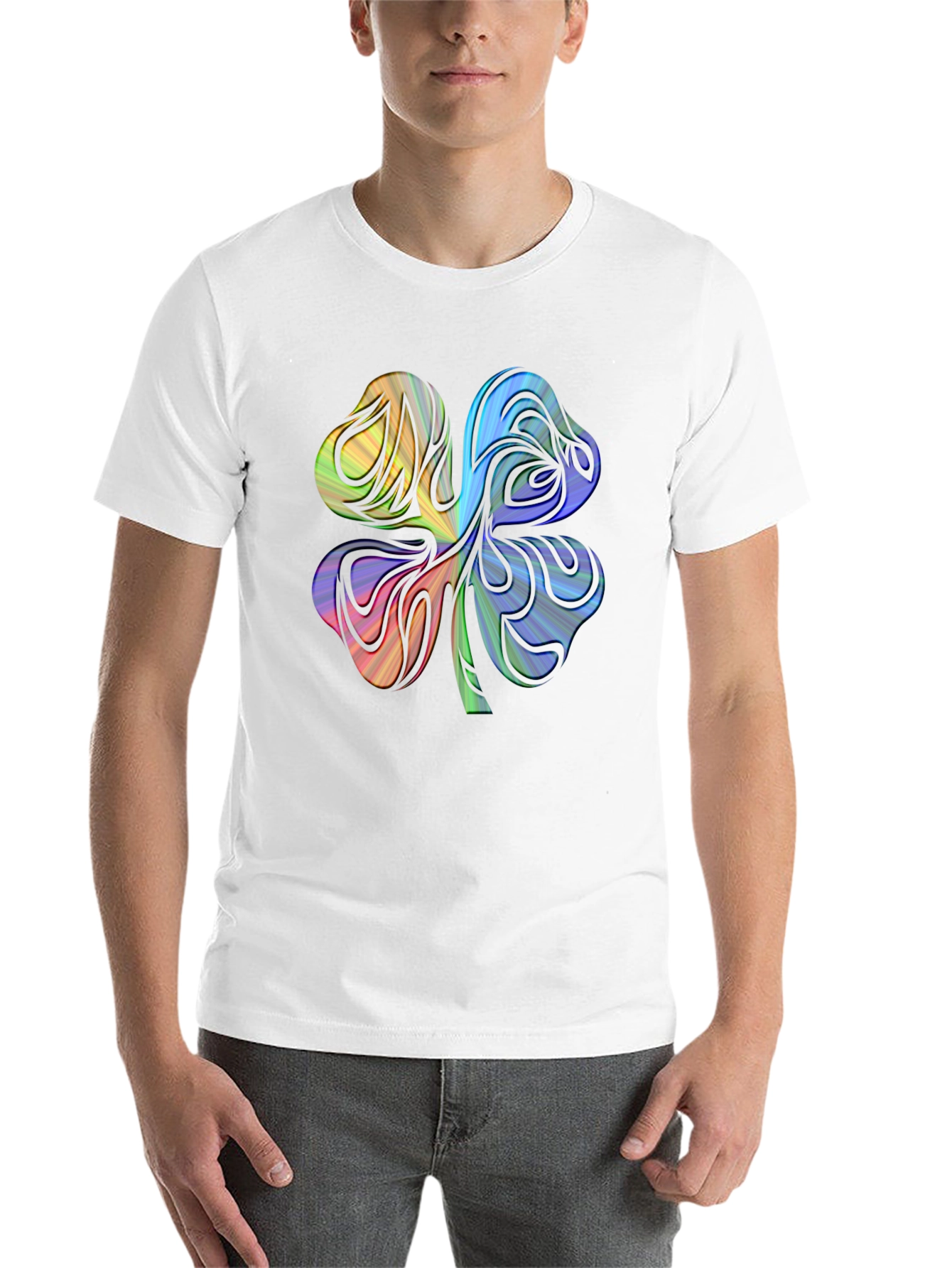 Rainbow Shamrock Graphic Tee - Unisex - 14