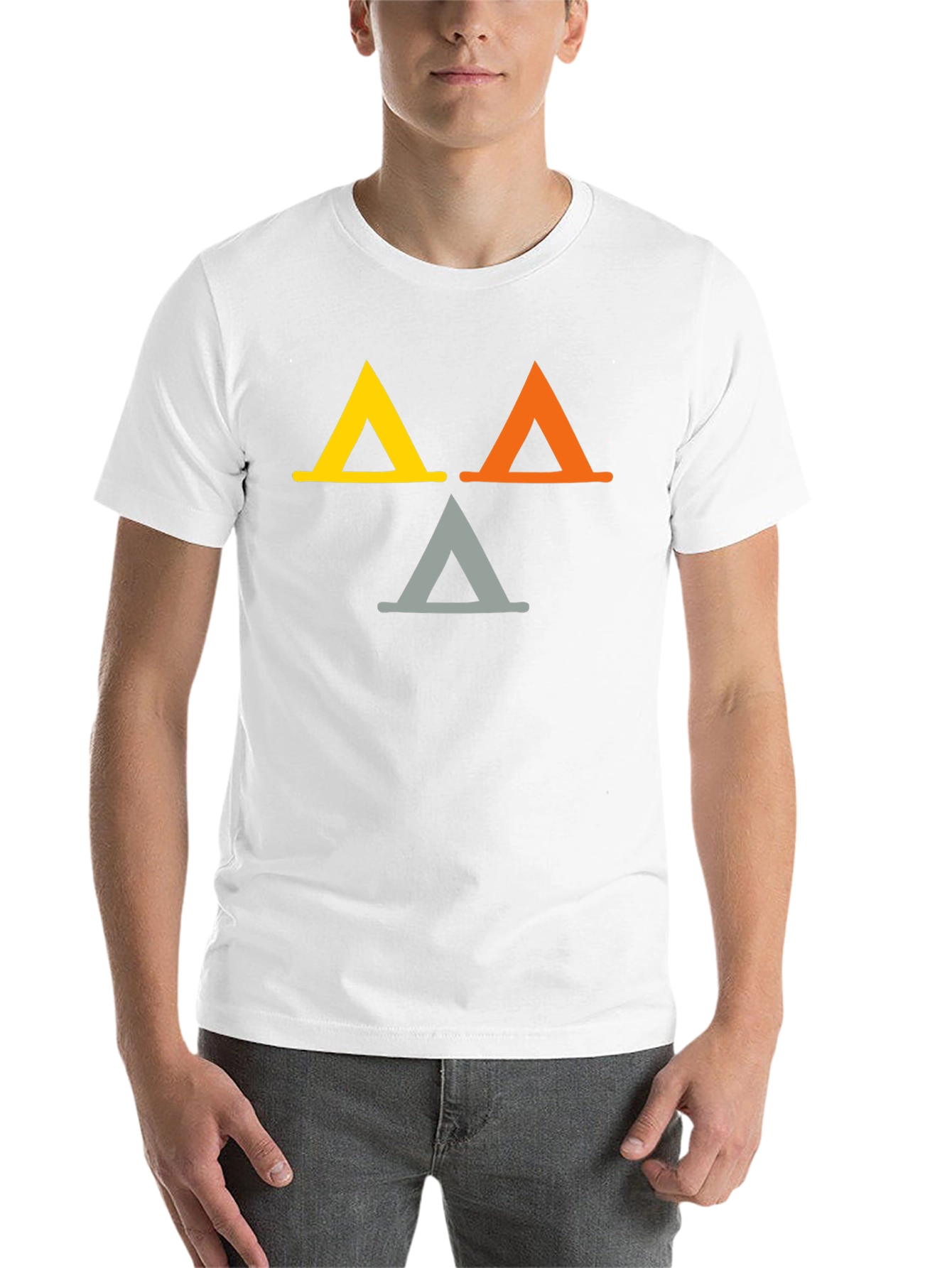 Black Geometric Triangle Graphic Tee - Casual Black T-Shirt view 14