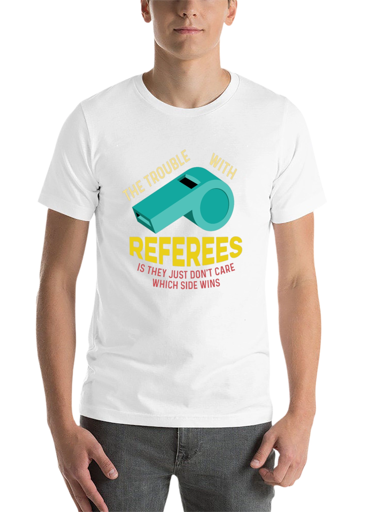 Black The Trouble With Referees Funny T-Shirt view 14