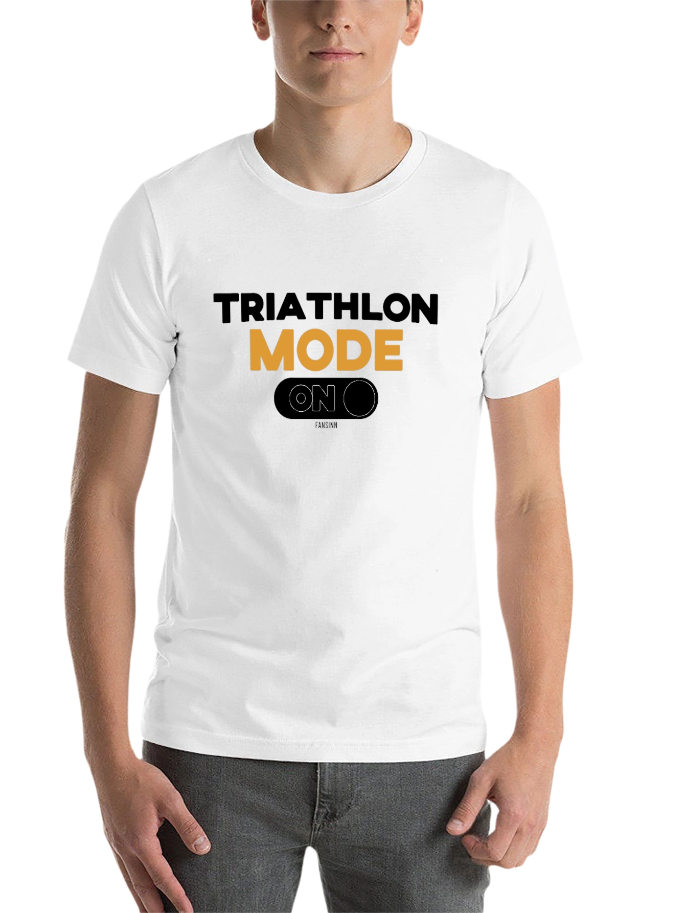 Triathlon Mode On Black T-Shirt - 14