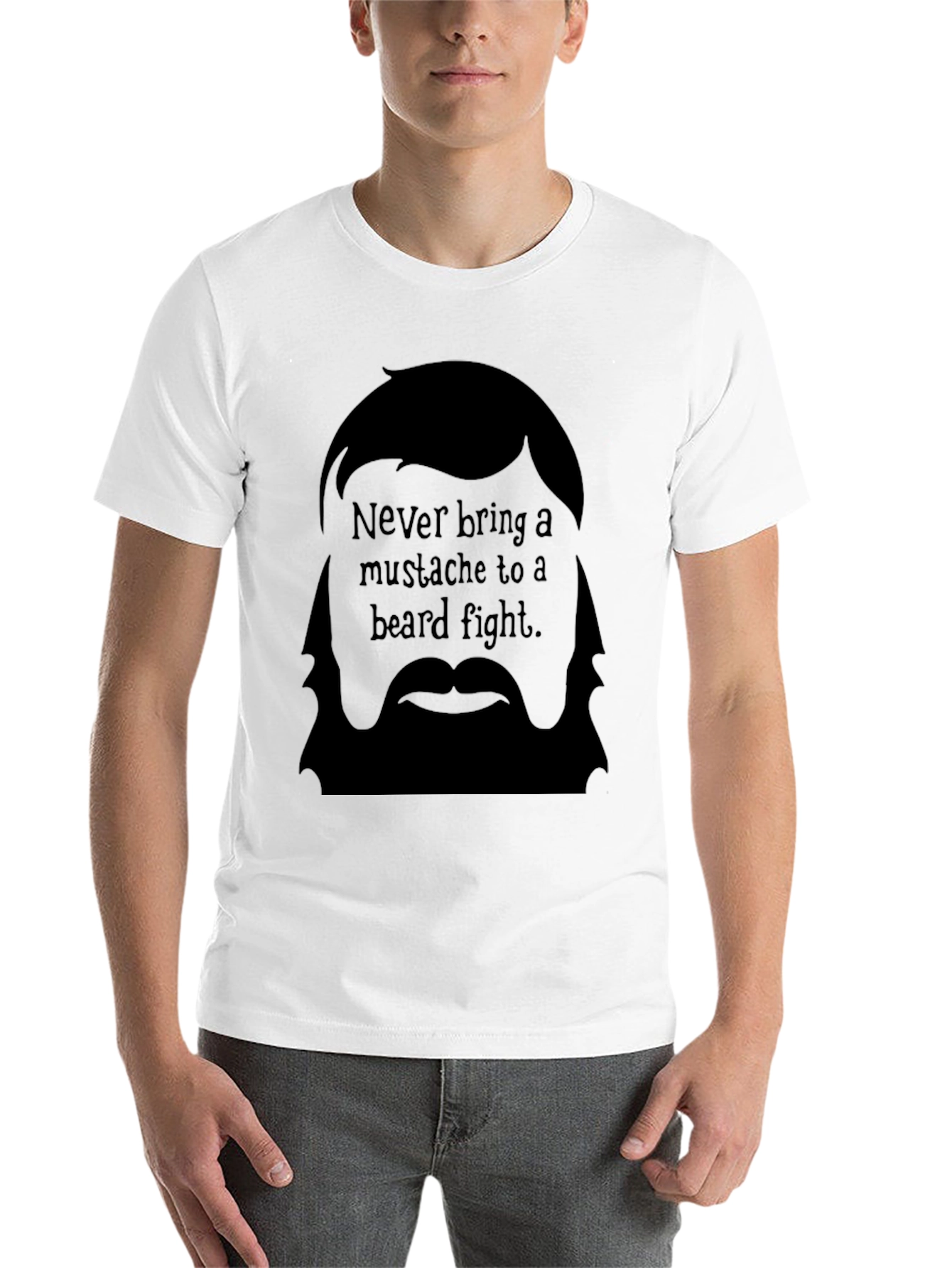 Black Beard Fight T-Shirt - Funny Beard Graphic Tee view 14