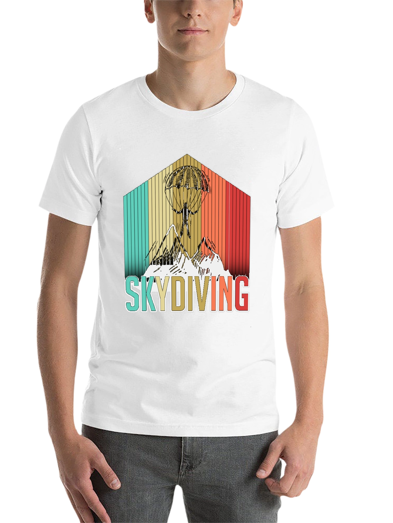 Black Retro Skydiving T-Shirt - Vintage Style Adventure Tee view 14