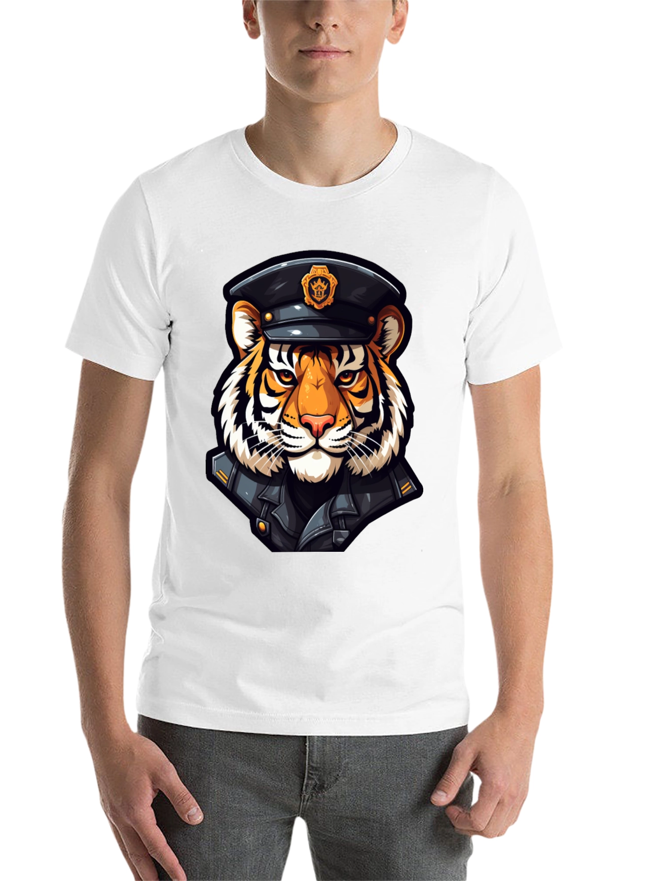 Black Tiger Officer Graphic T-Shirt view 14