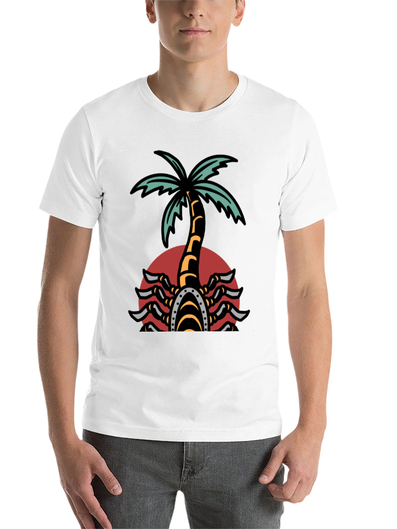 Black Palm Tree Scorpion Graphic T-Shirt view 14