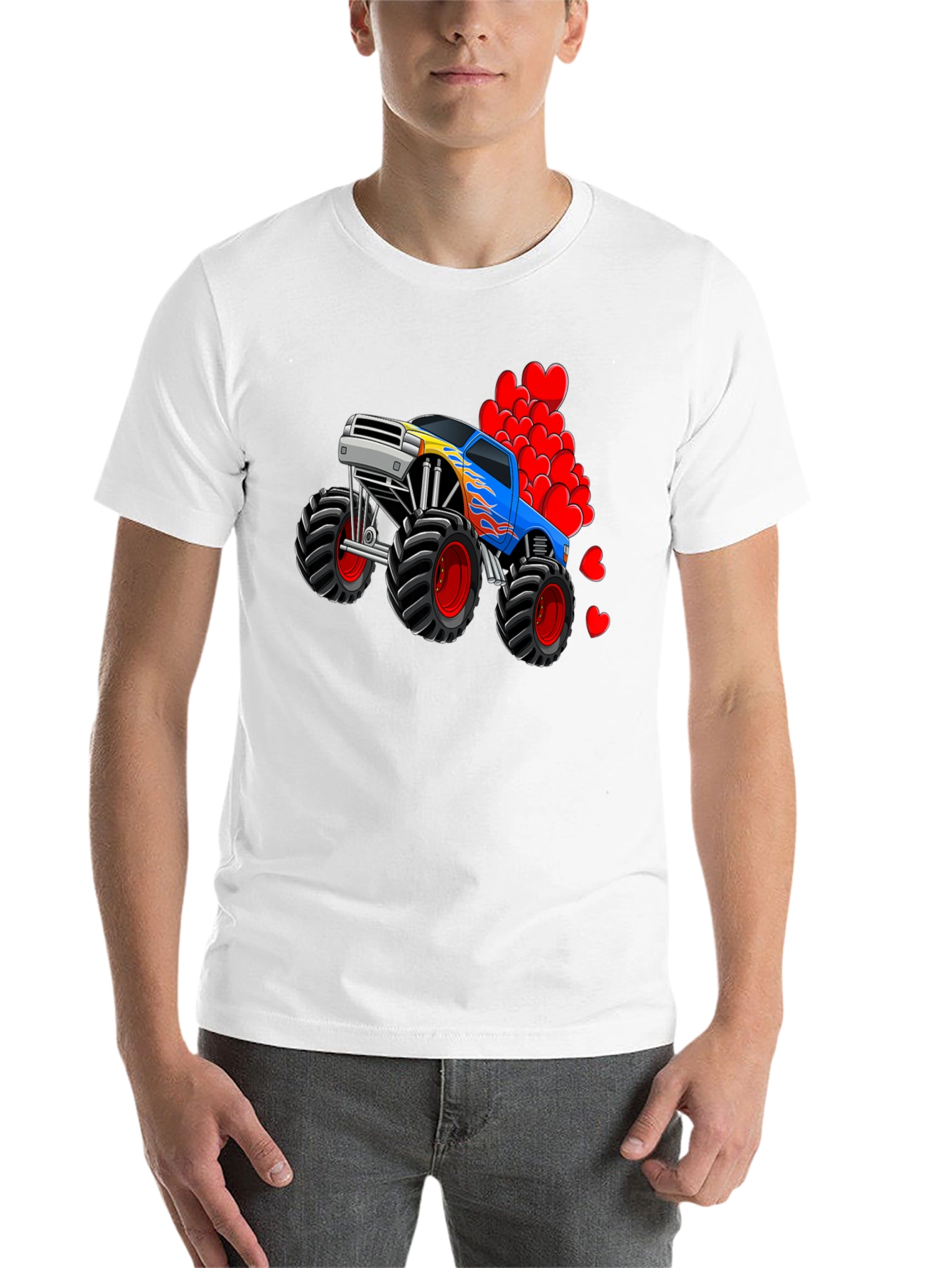 Black Monster Truck Valentine's Day T-Shirt view 14