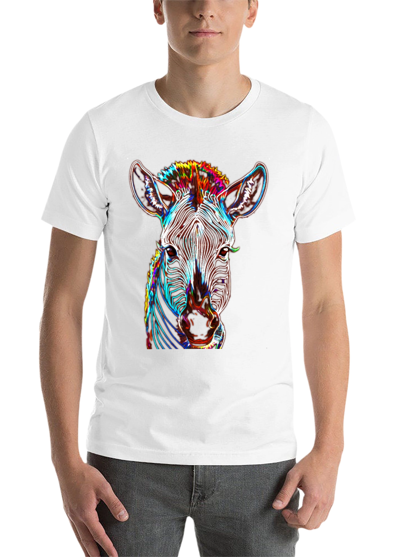 Black Zebra Graphic Tee - Bold Neon Animal Print view 14