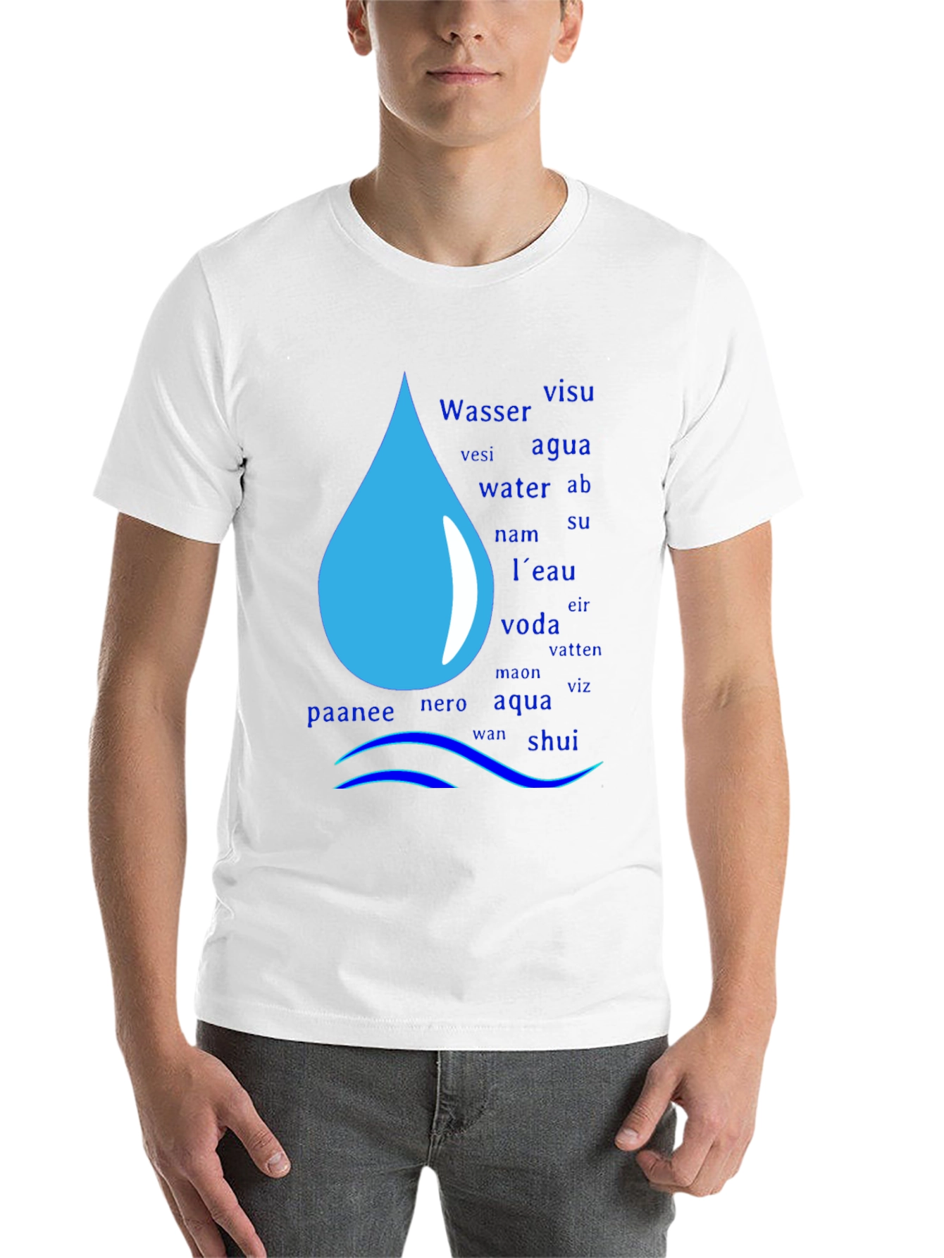 Multilingual Water Drop T-Shirt - 14