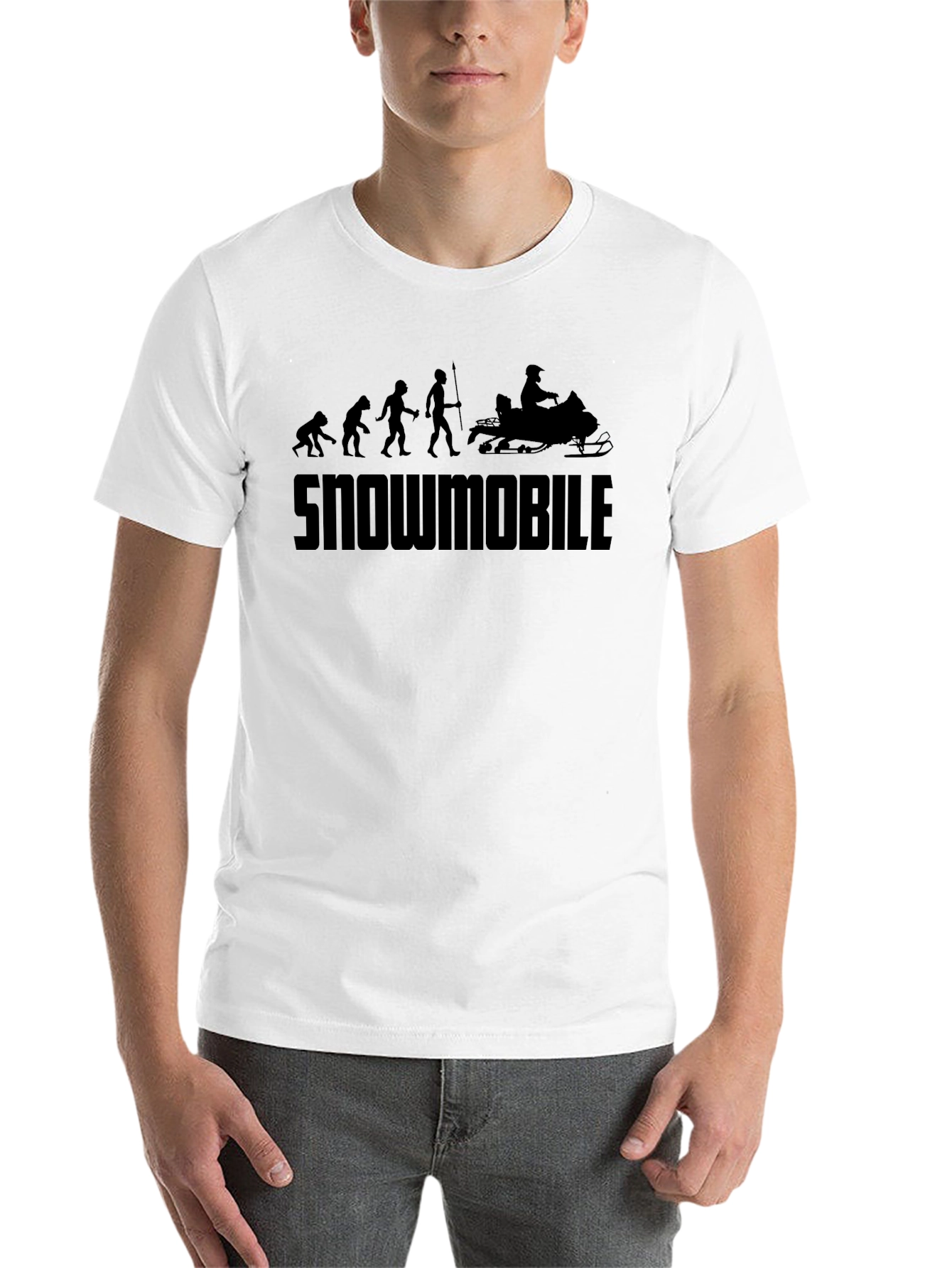 Snowmobile Evolution Graphic T-Shirt - Black - 14