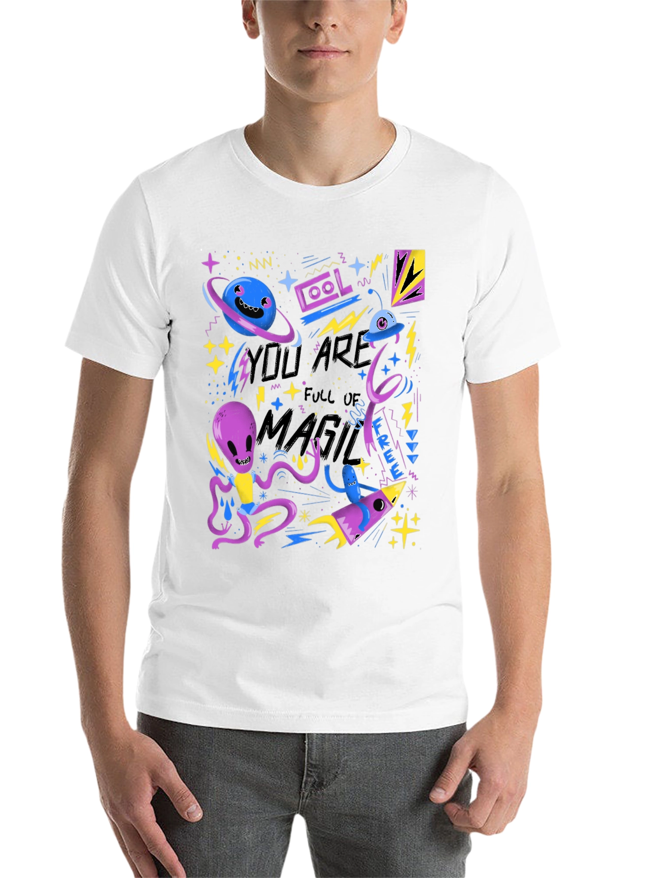 Black Cool You Are Full of Magic Graphic T-Shirt view 14