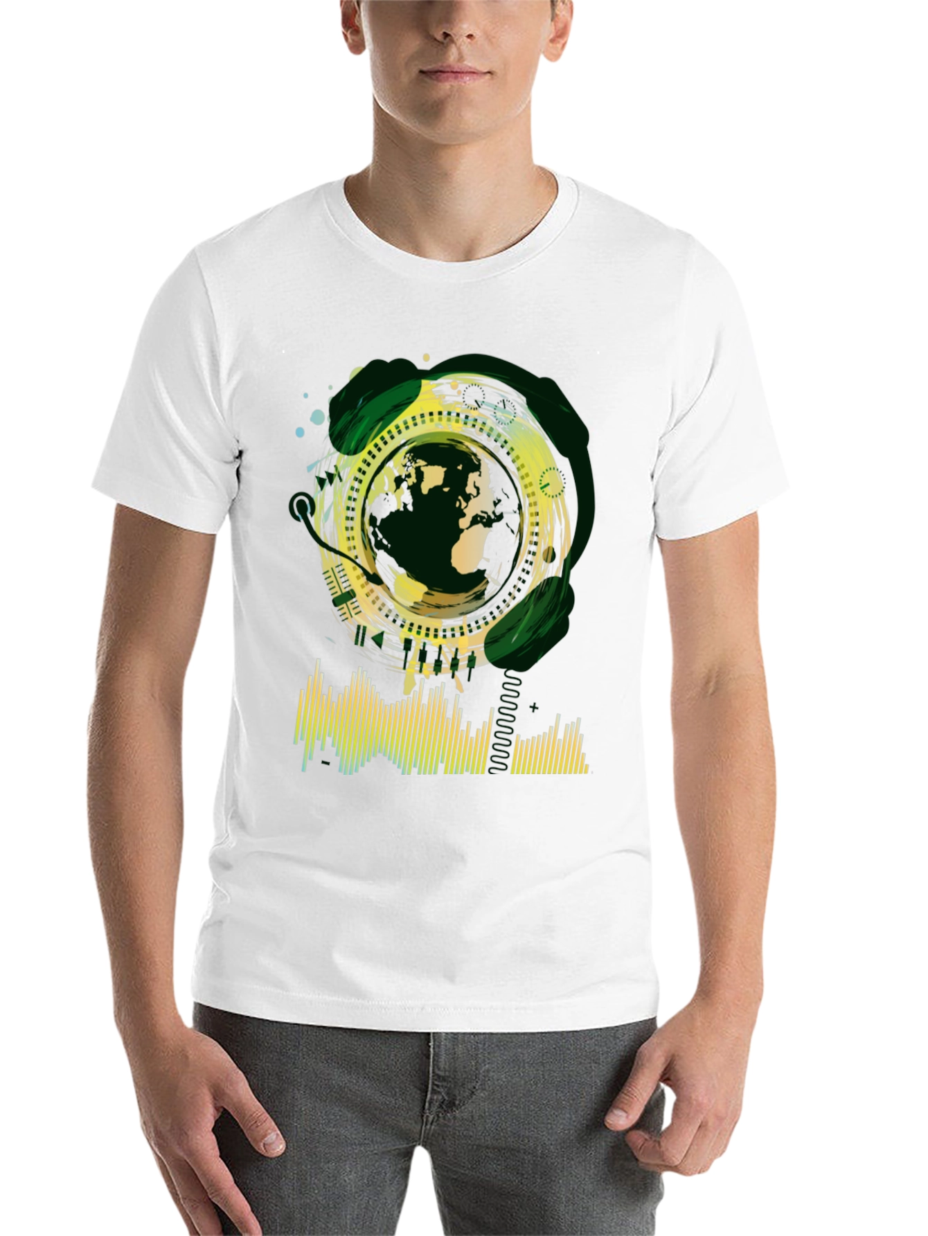 Black Abstract Globe Graphic Tee - Black view 14