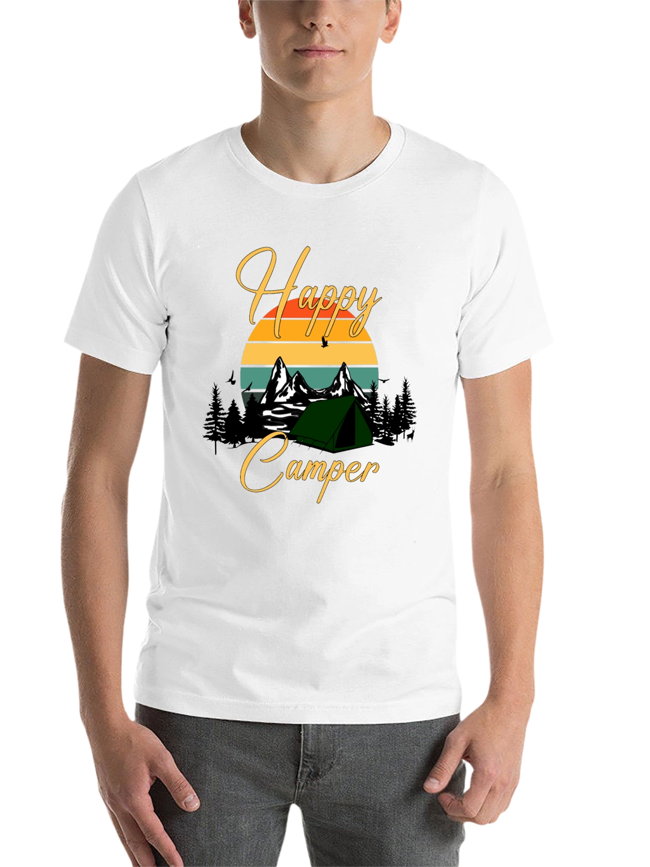 Black Happy Camper Graphic Tee - Outdoor Adventure Shirt view 14