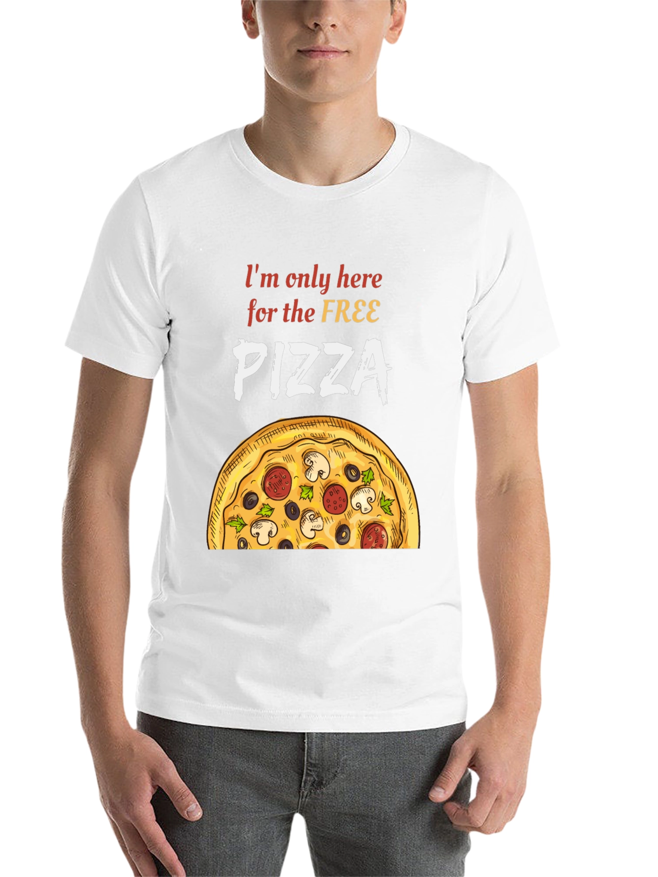 Black Free Pizza T-Shirt - Funny Foodie Tee view 14