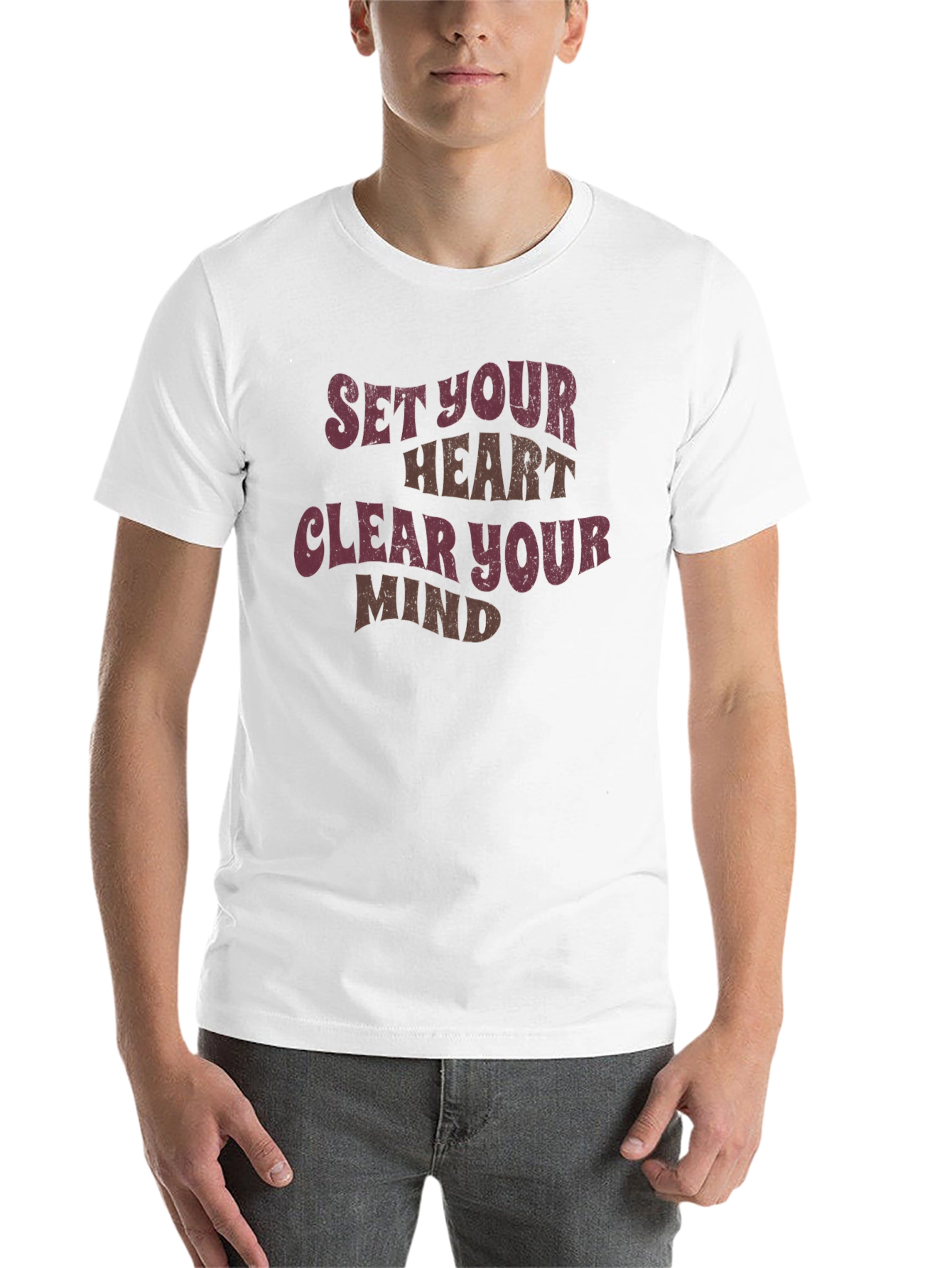 Black Set Your Heart, Clear Your Mind Graphic Tee view 14